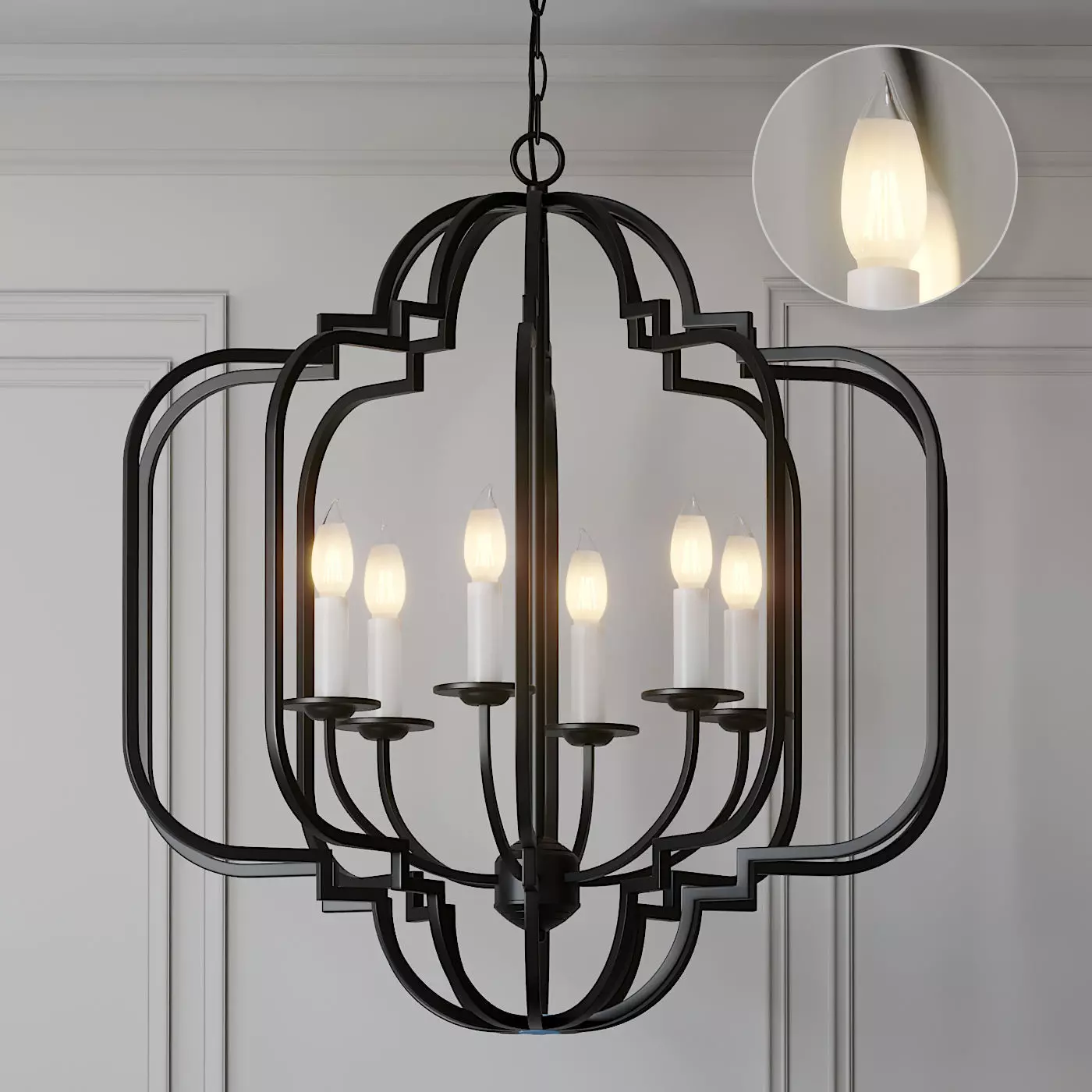 Ballard Designs Katherine 6-Light Geometric Chandelier 3D model_0