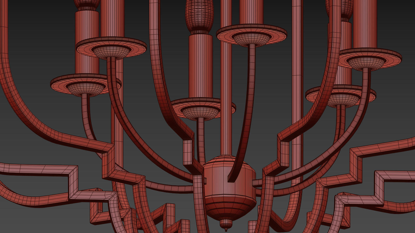 Ballard Designs Katherine 6-Light Geometric Chandelier 3D model_6