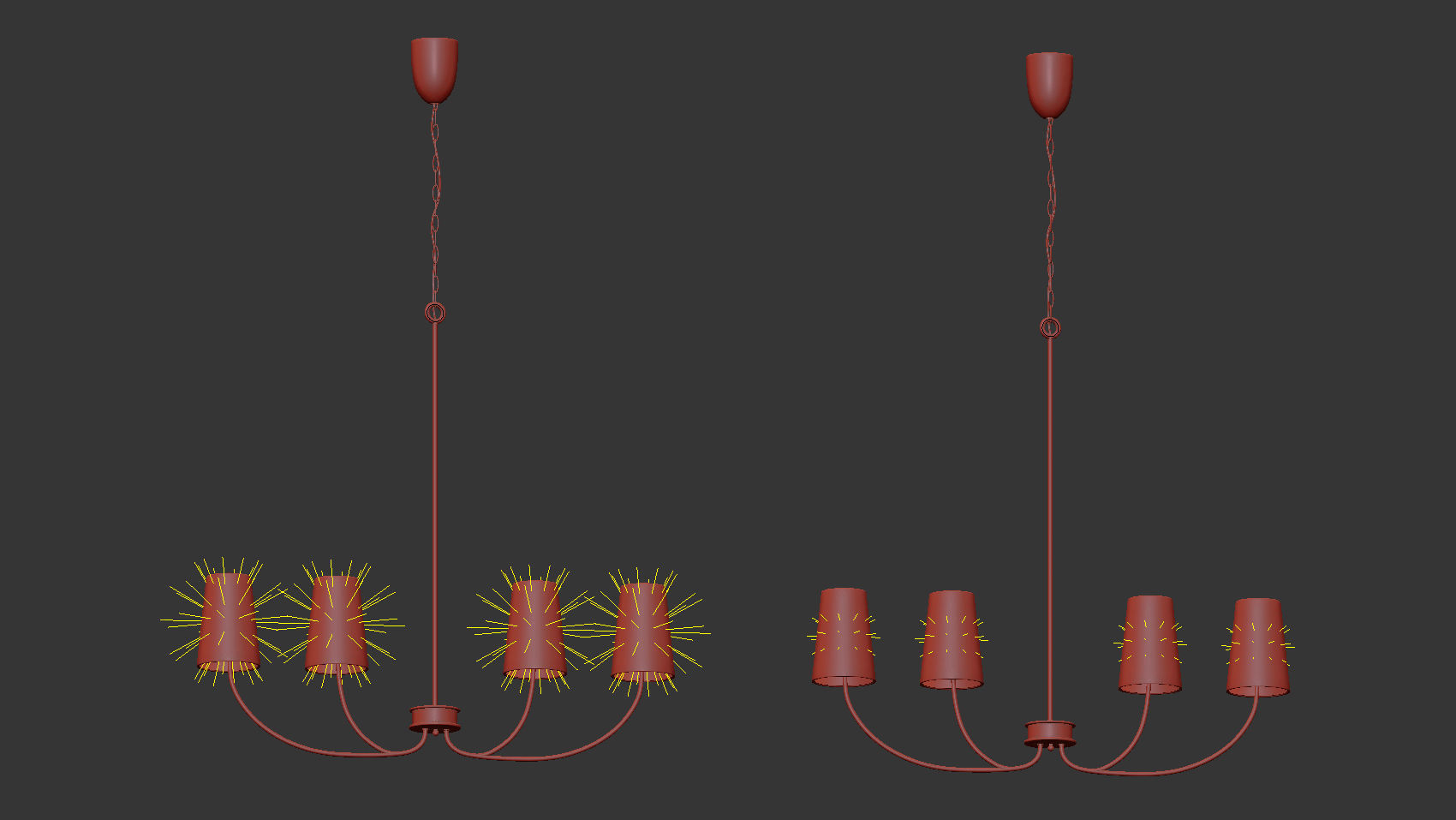 Ballard Design Lottie Linear Chandelier 3D model_6