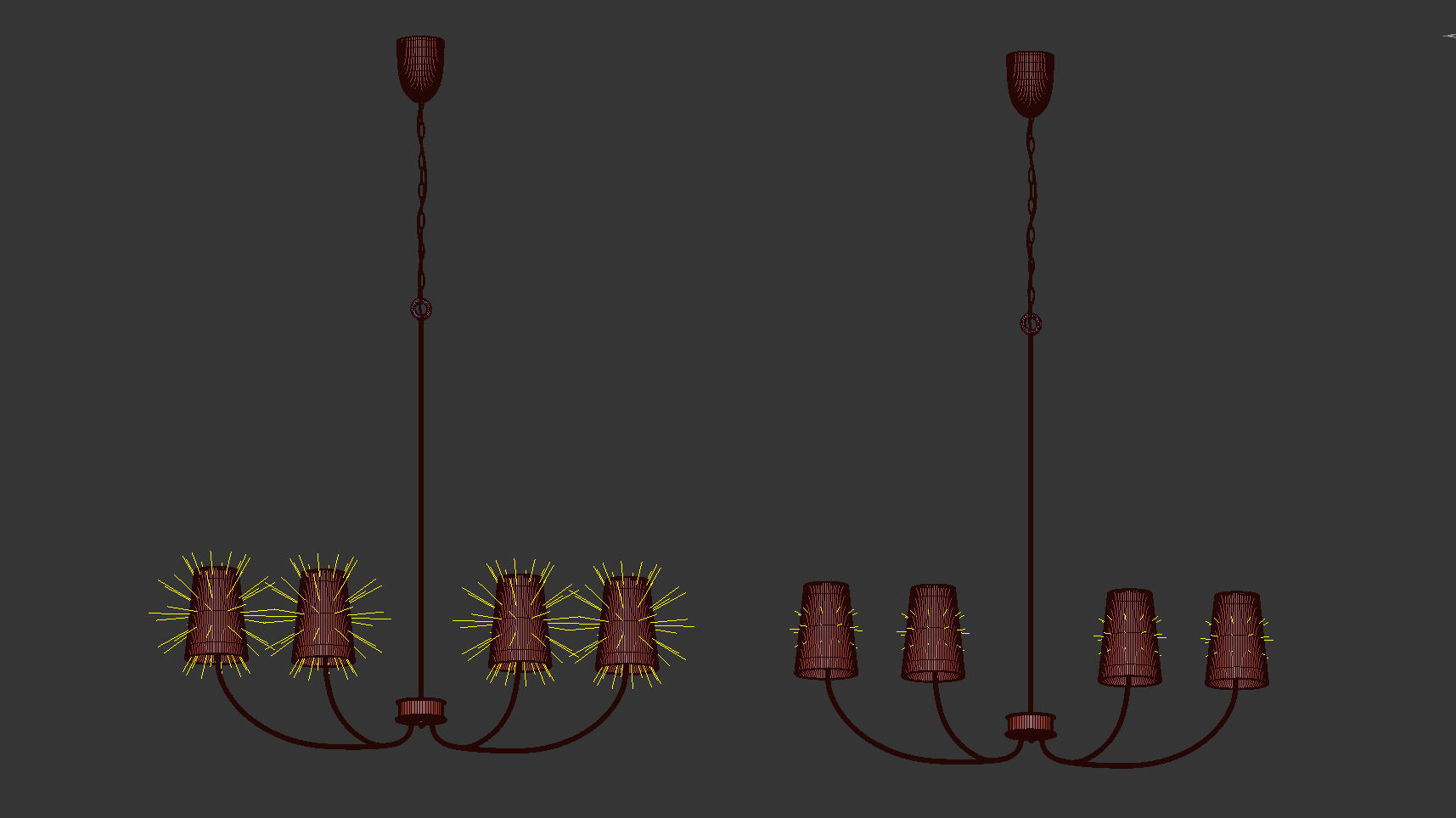 Ballard Design Lottie Linear Chandelier 3D model_5