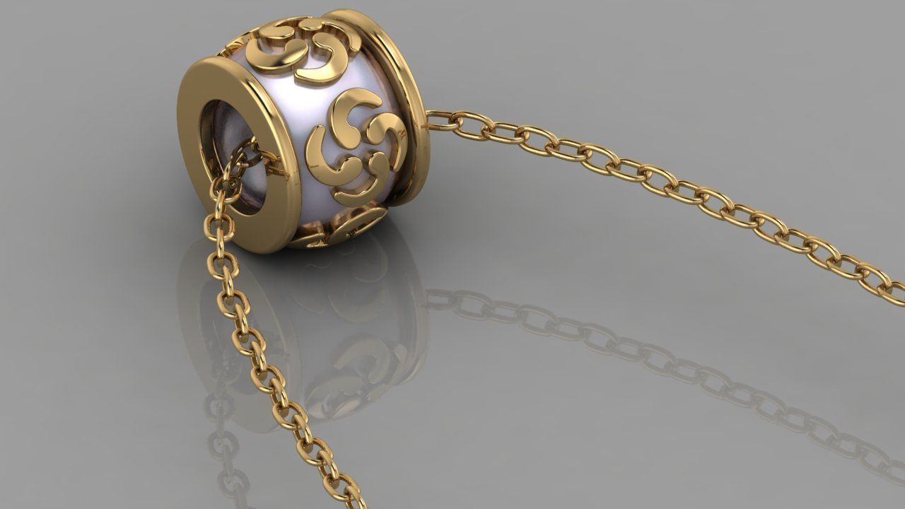 GC GOLD H153- Pandora Diamond Gold necklace 3D print model_3