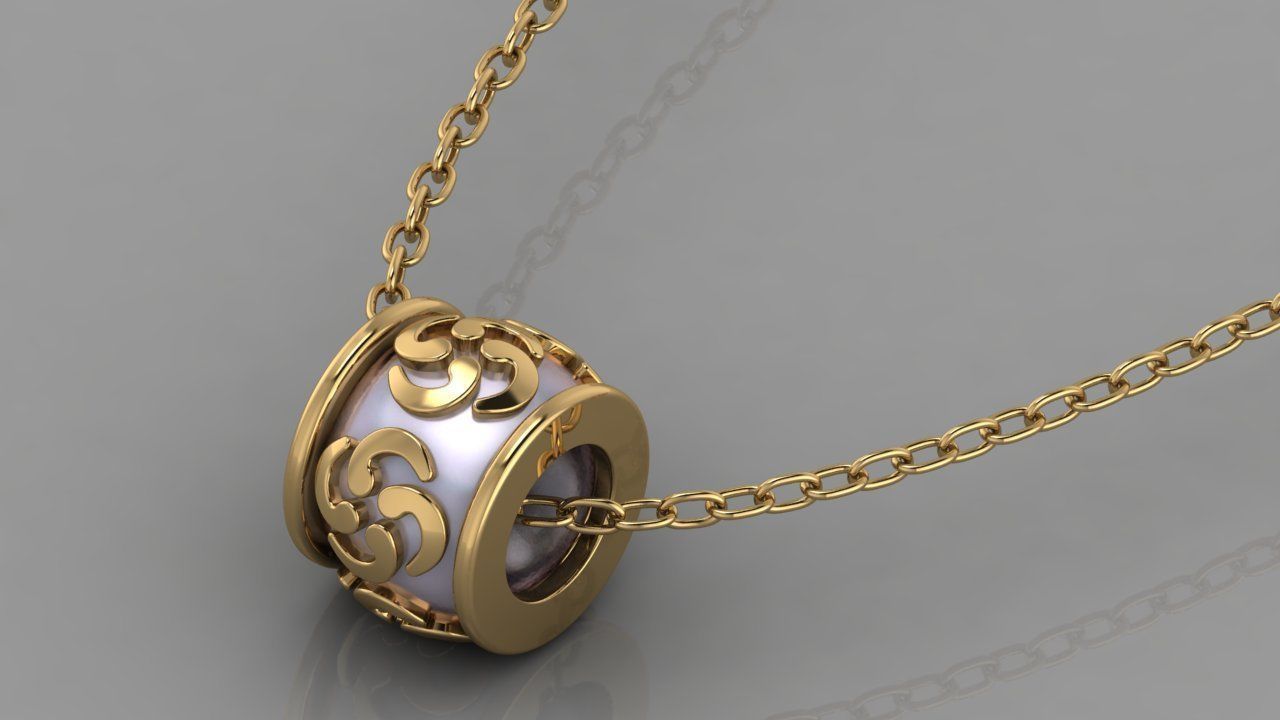 GC GOLD H153- Pandora Diamond Gold necklace 3D print model_2