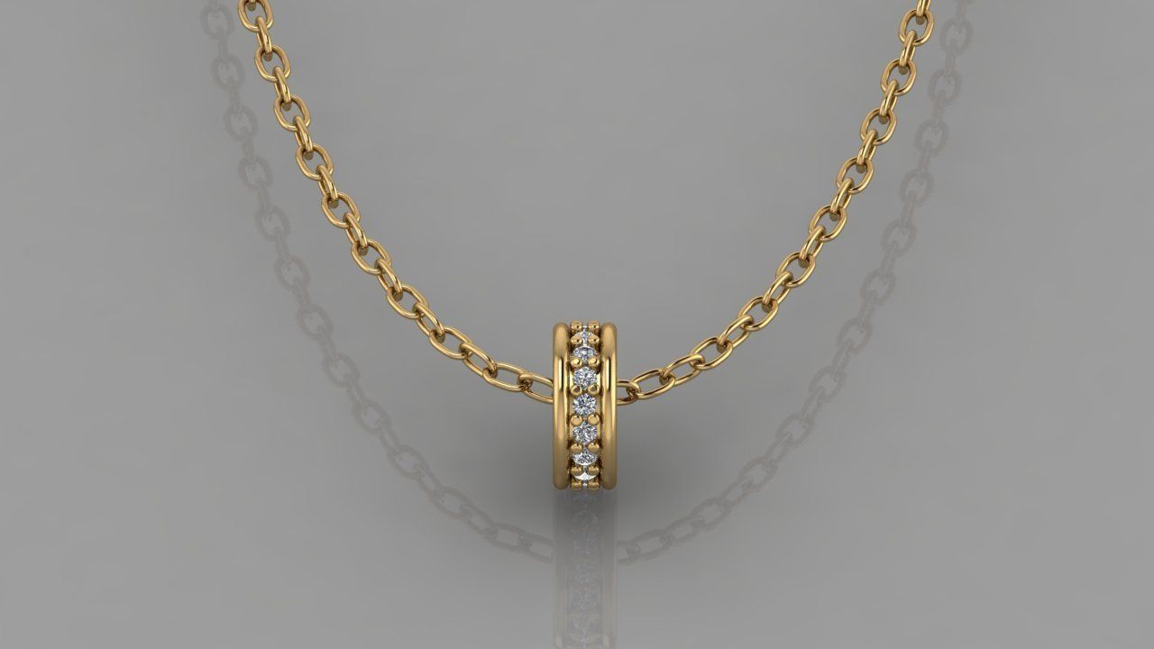 GC GOLD H154- Diamond NECKLACE 3D print model_1