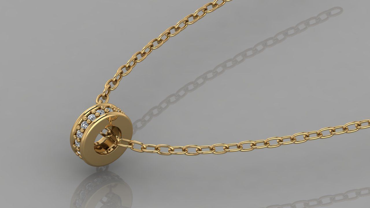 GC GOLD H154- Diamond NECKLACE 3D print model_2