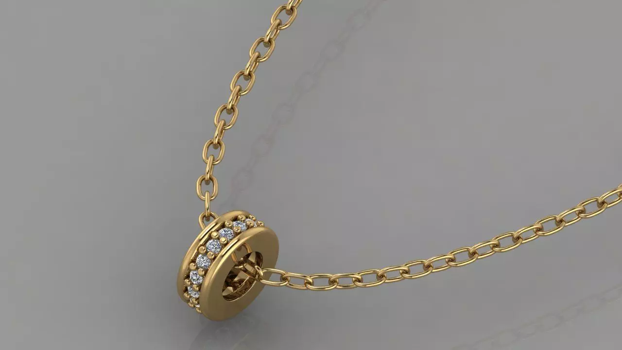 GC GOLD H154- Diamond NECKLACE 3D print model_0