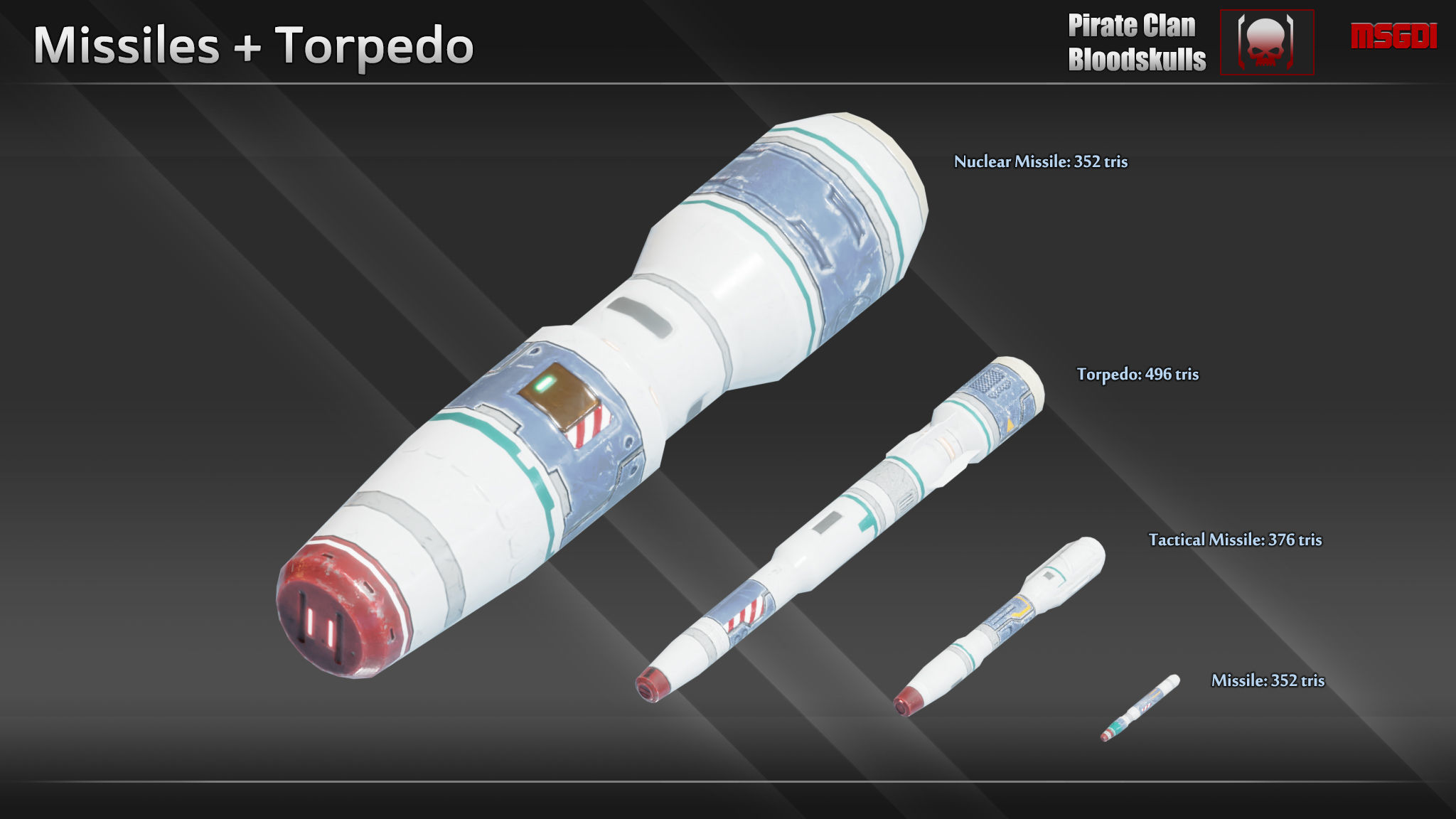 Spaceship Gunslinger Destroyer Low-poly 3D model_3