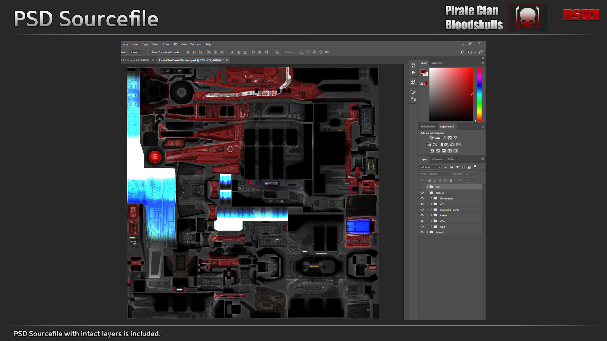 Spaceship Gunslinger Destroyer Low-poly 3D model_5