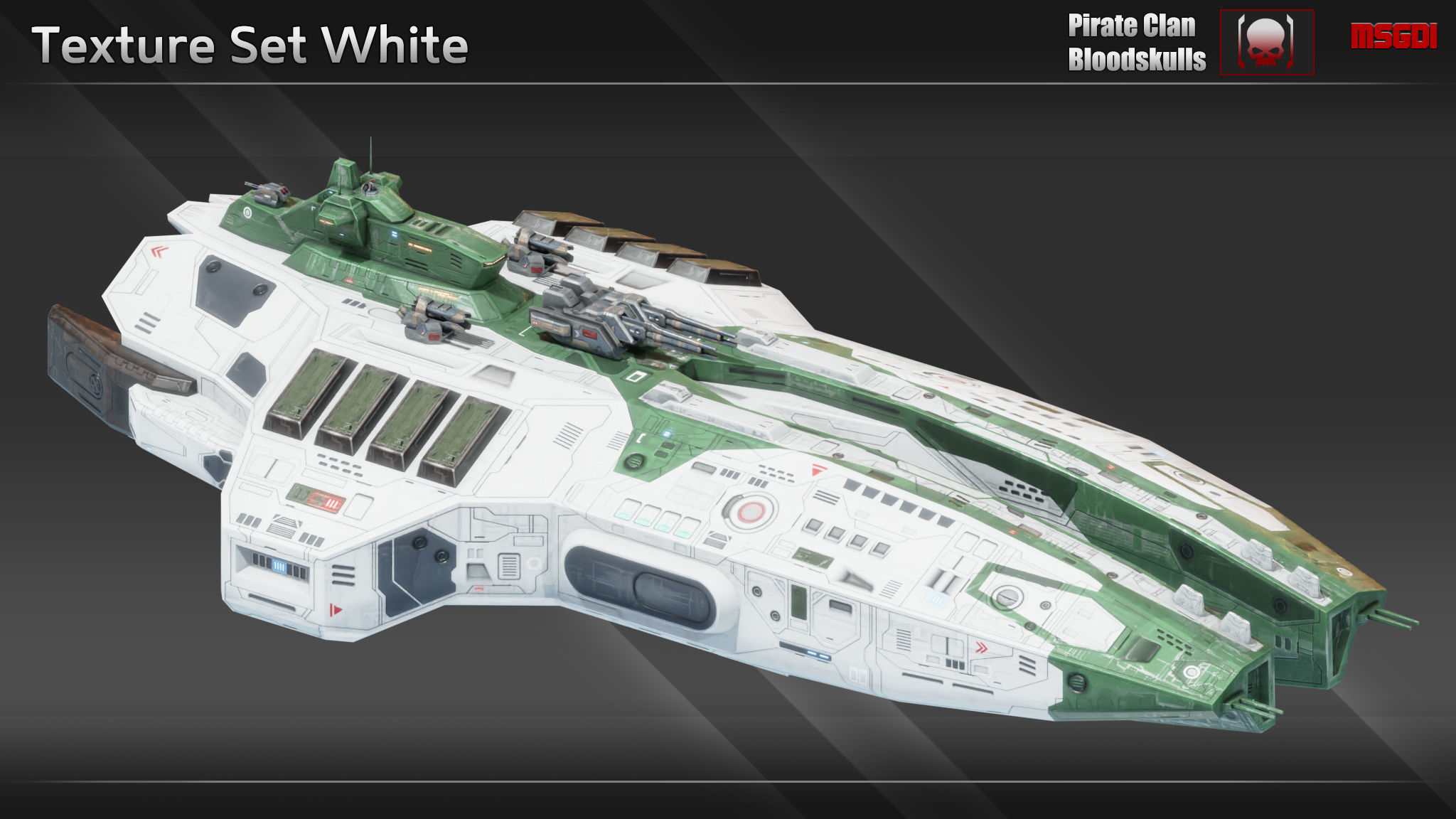 Spaceship Gunslinger Destroyer Low-poly 3D model_10