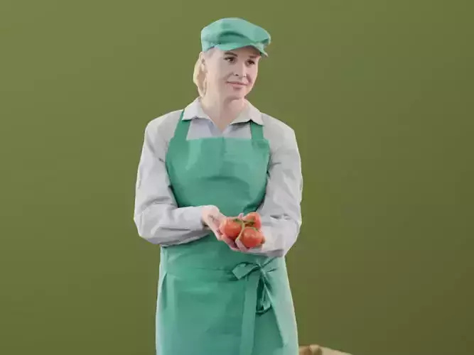 Sarah 10148 - Standing Supermarket Woman Low-poly 3D model
