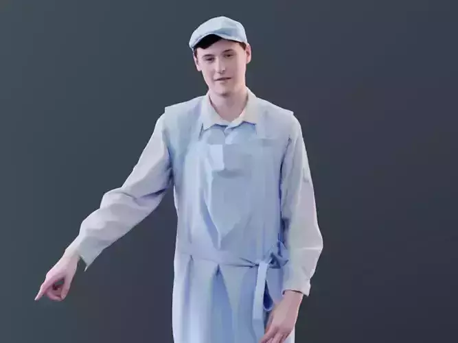 Felix 10143 - Standing Supermarket Man Low-poly 3D model