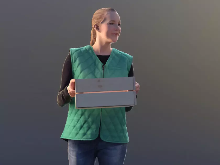 Anna 10139 - Walking Warehouse Woman Low-poly 3D model_0