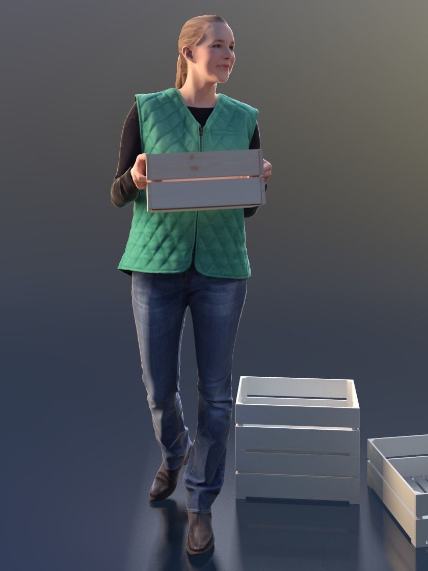 Anna 10139 - Walking Warehouse Woman Low-poly 3D model_1