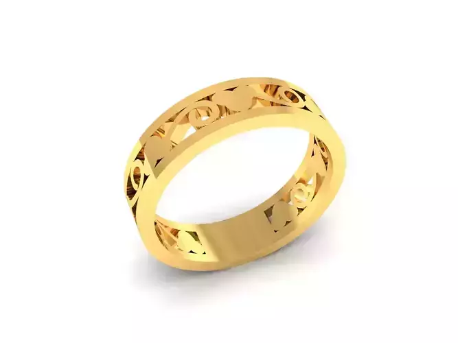 Women Band Ring 3dm render detail