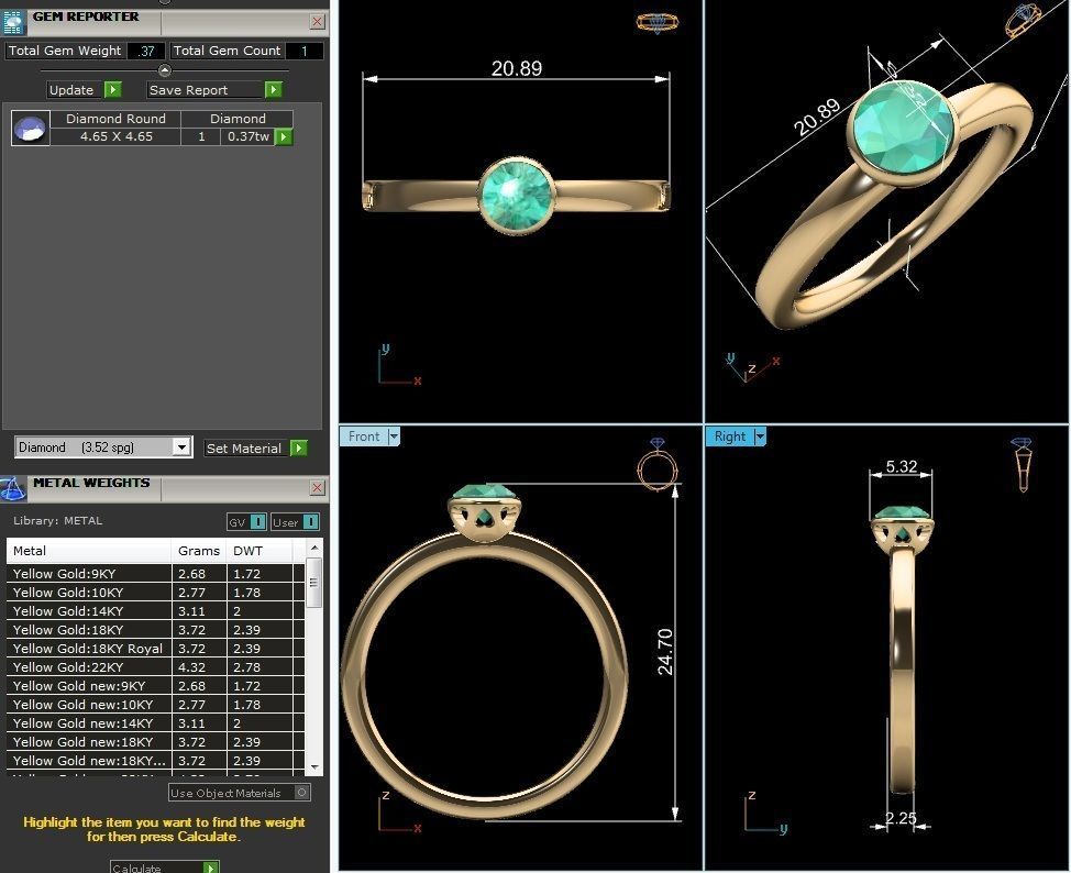 Women Ring 3dm render detail 3D print model_7