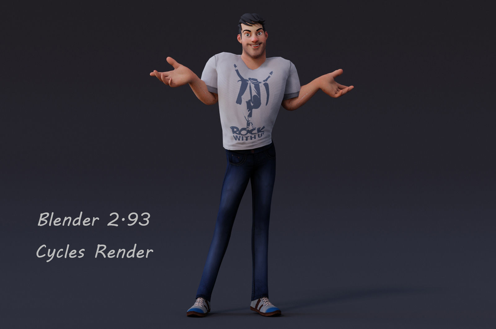 David Cartoon character Rig 3D model_18