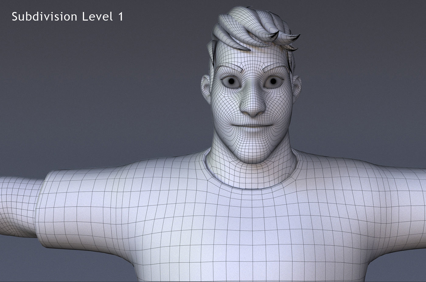 David Cartoon character Rig 3D model_22