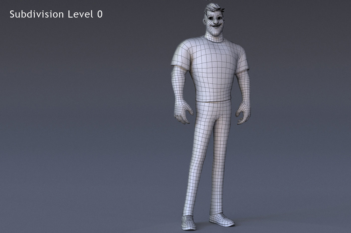 David Cartoon character Rig 3D model_27