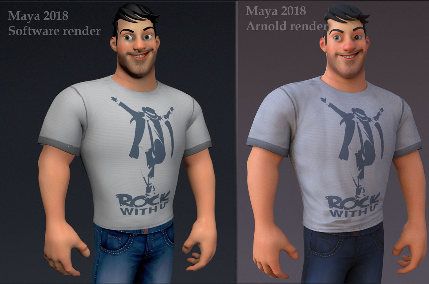 David Cartoon character Rig 3D model_14