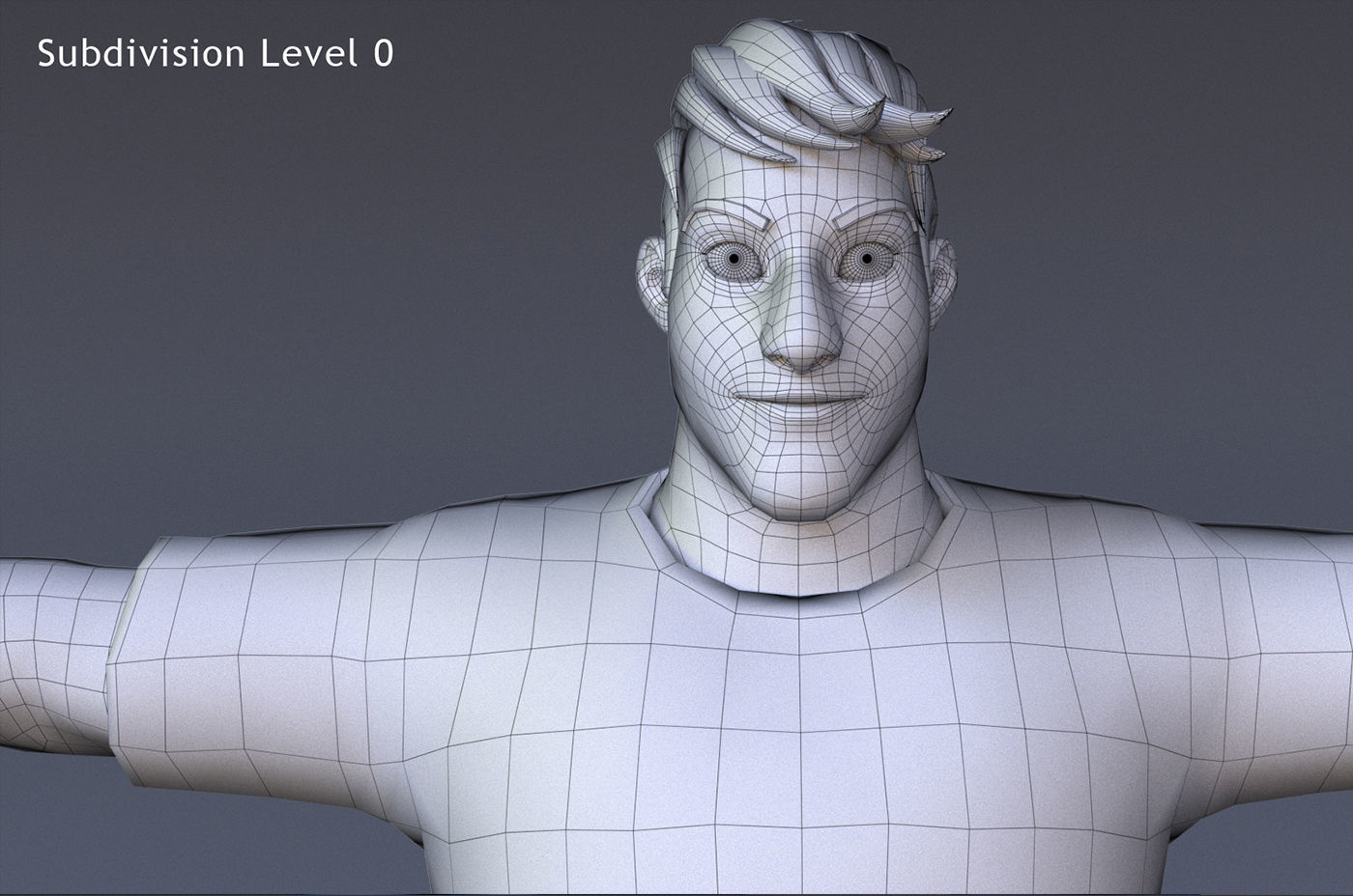 David Cartoon character Rig 3D model_21