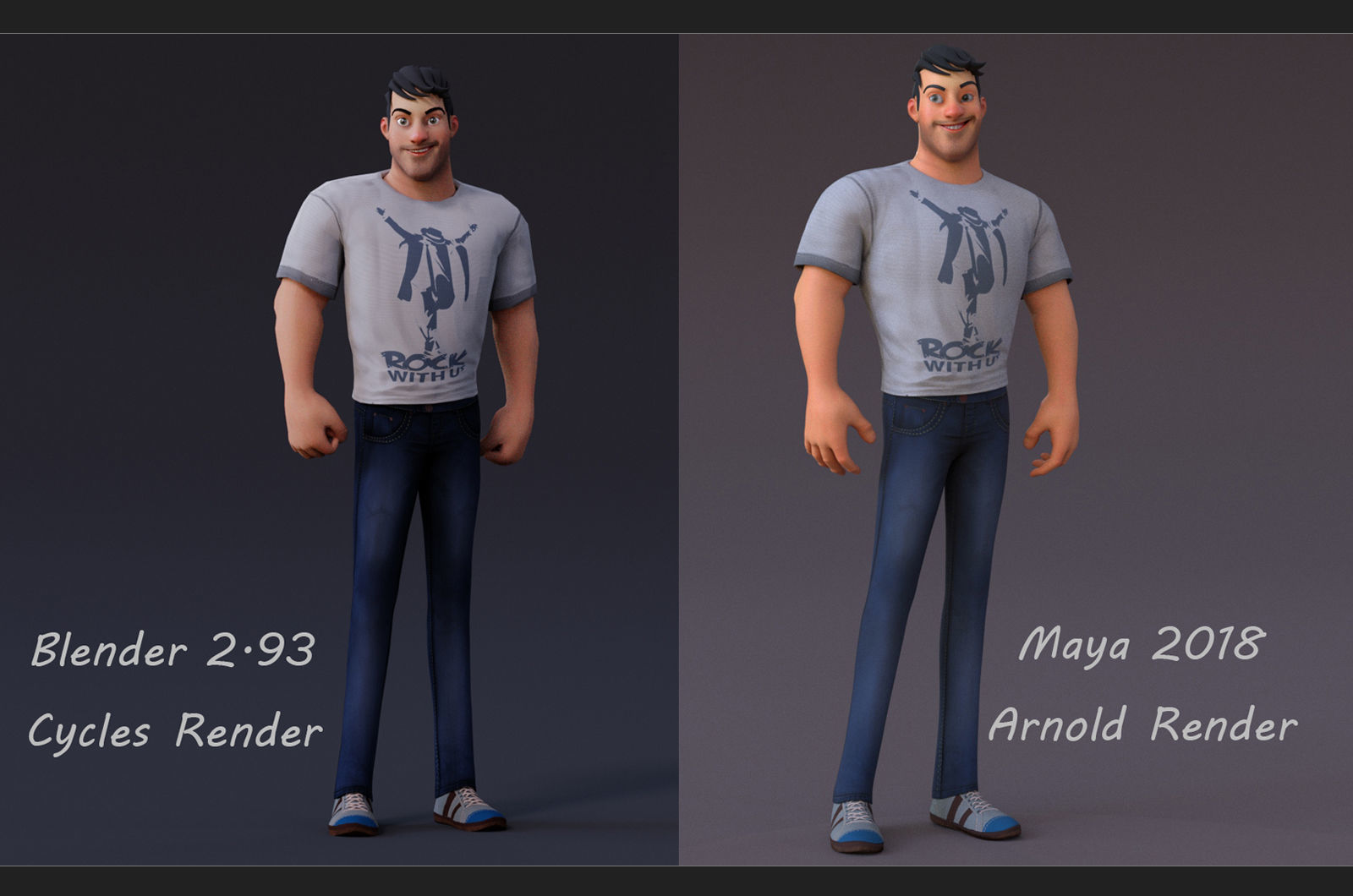 David Cartoon character Rig 3D model_15