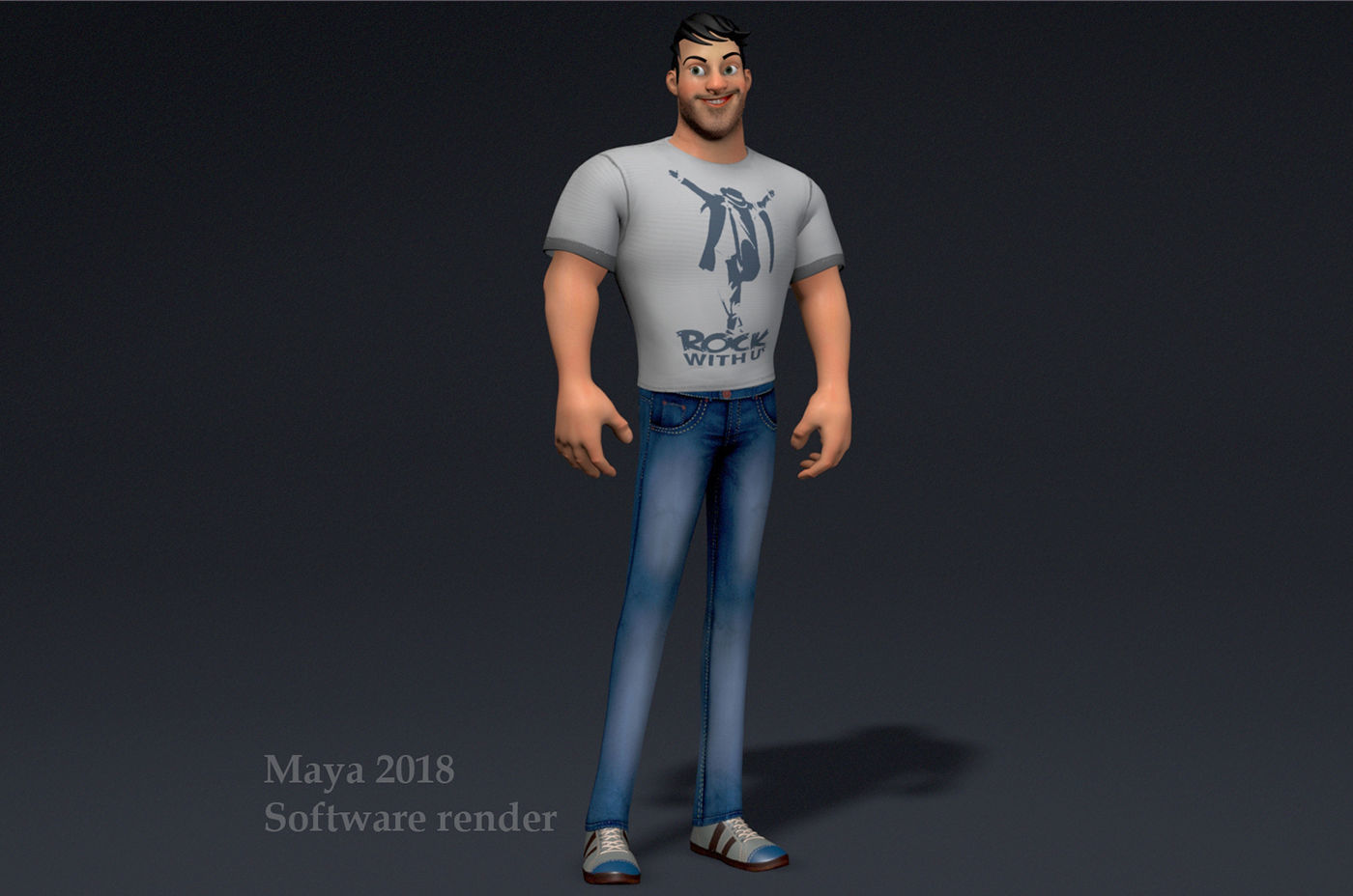 David Cartoon character Rig 3D model_11
