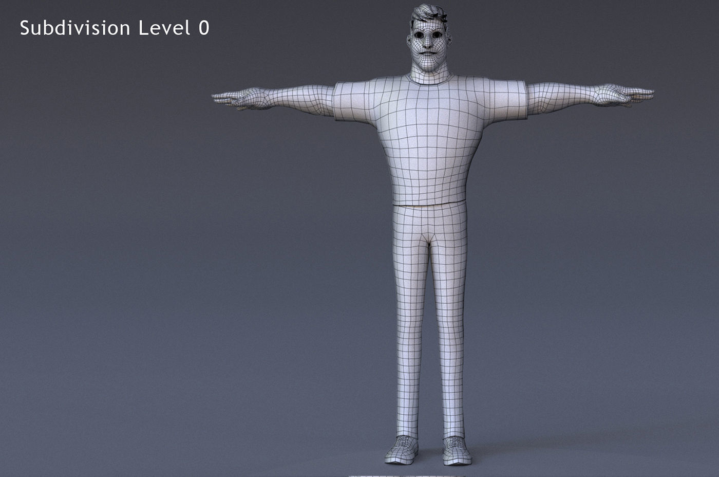 David Cartoon character Rig 3D model_25