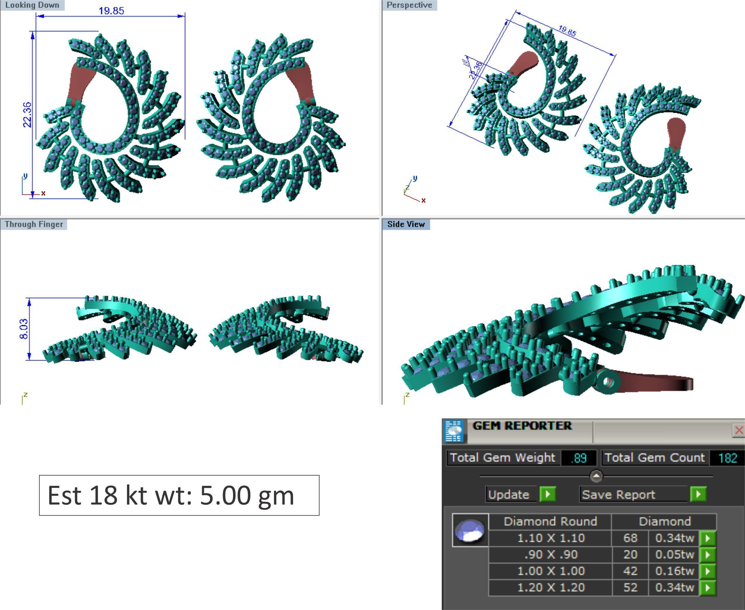 48  Earrings Drops Jumkis 3dm render details 3D print model 3D print model_27