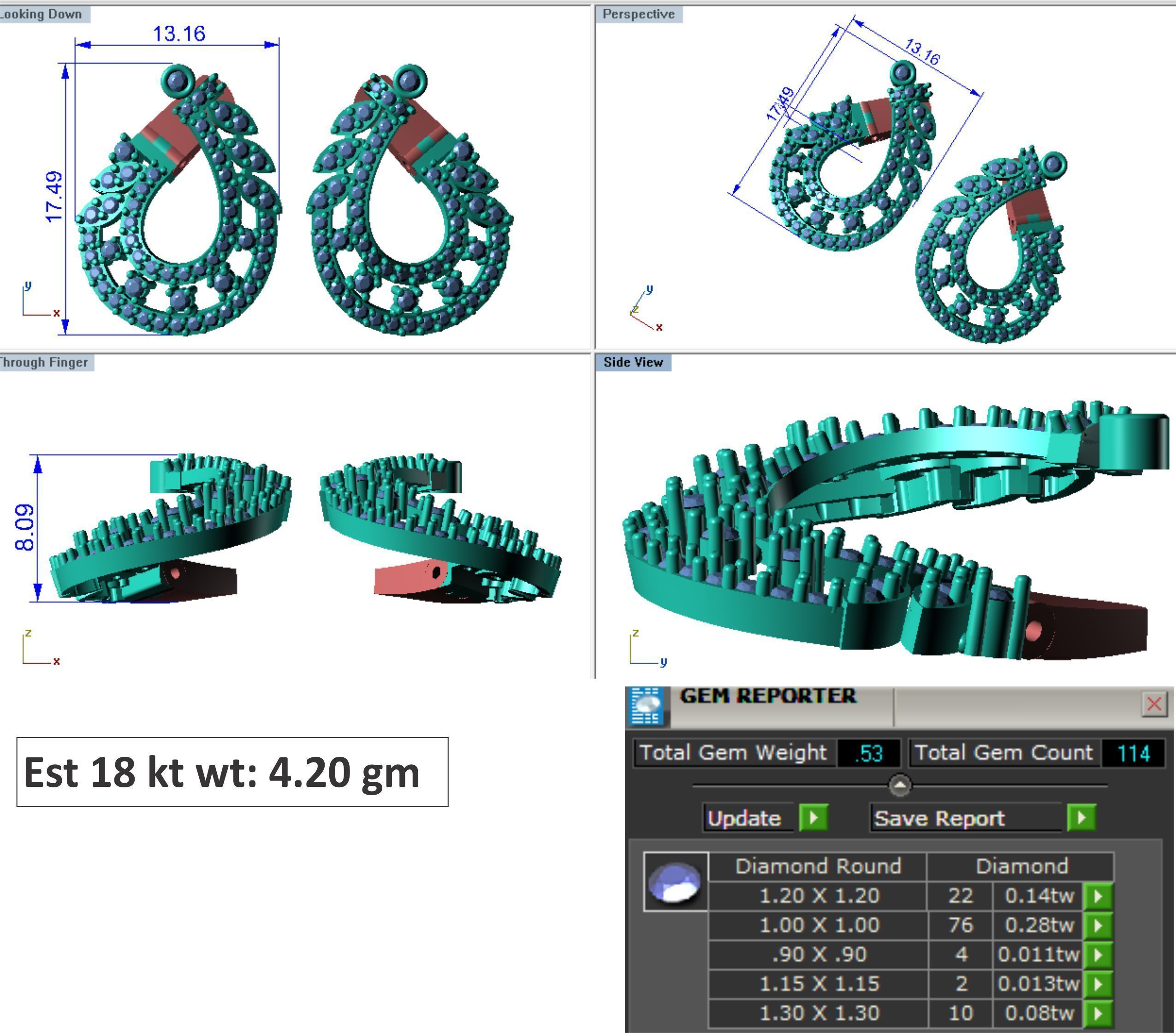 48  Earrings Drops Jumkis 3dm render details 3D print model 3D print model_12