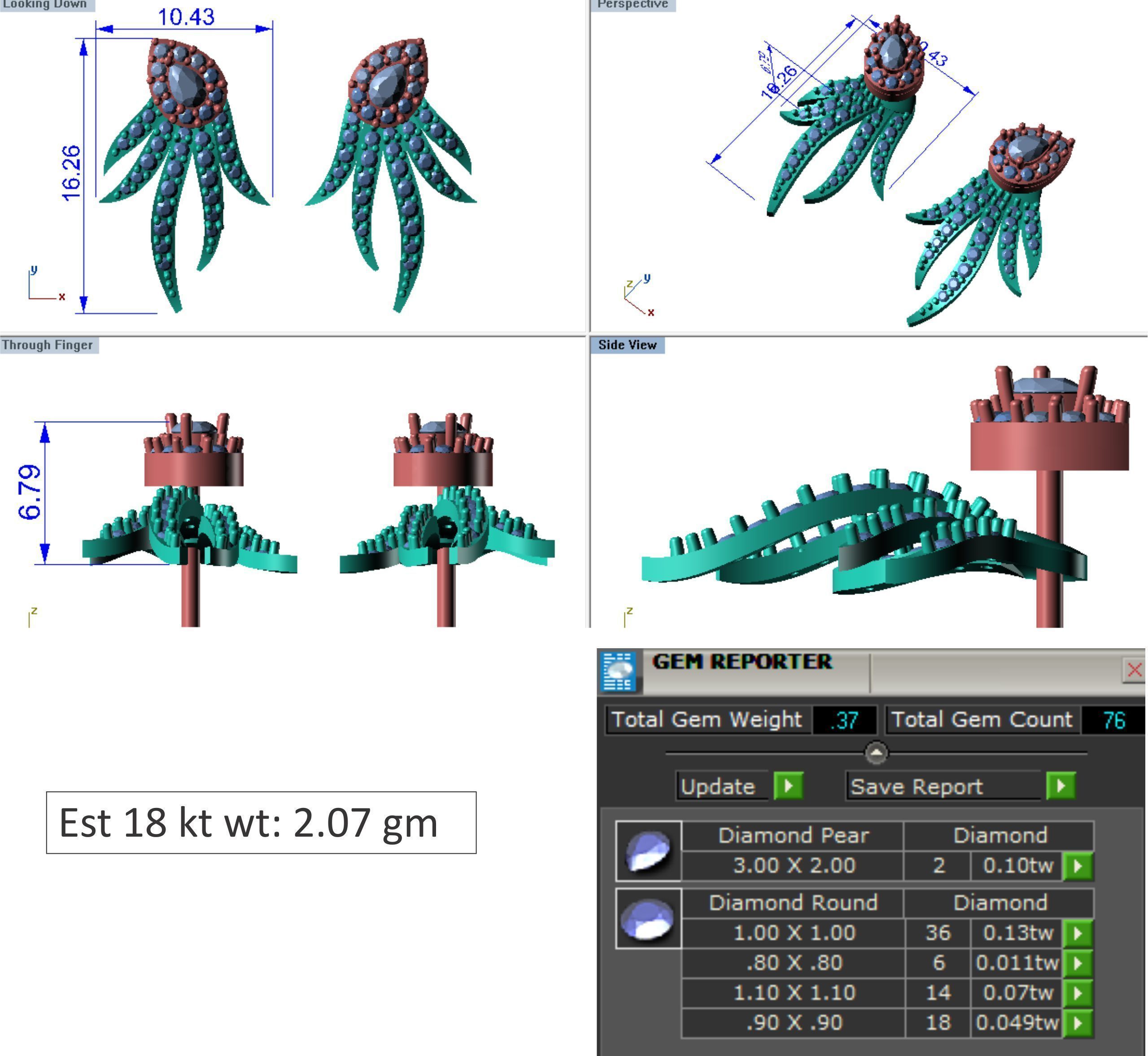 48  Earrings Drops Jumkis 3dm render details 3D print model 3D print model_19