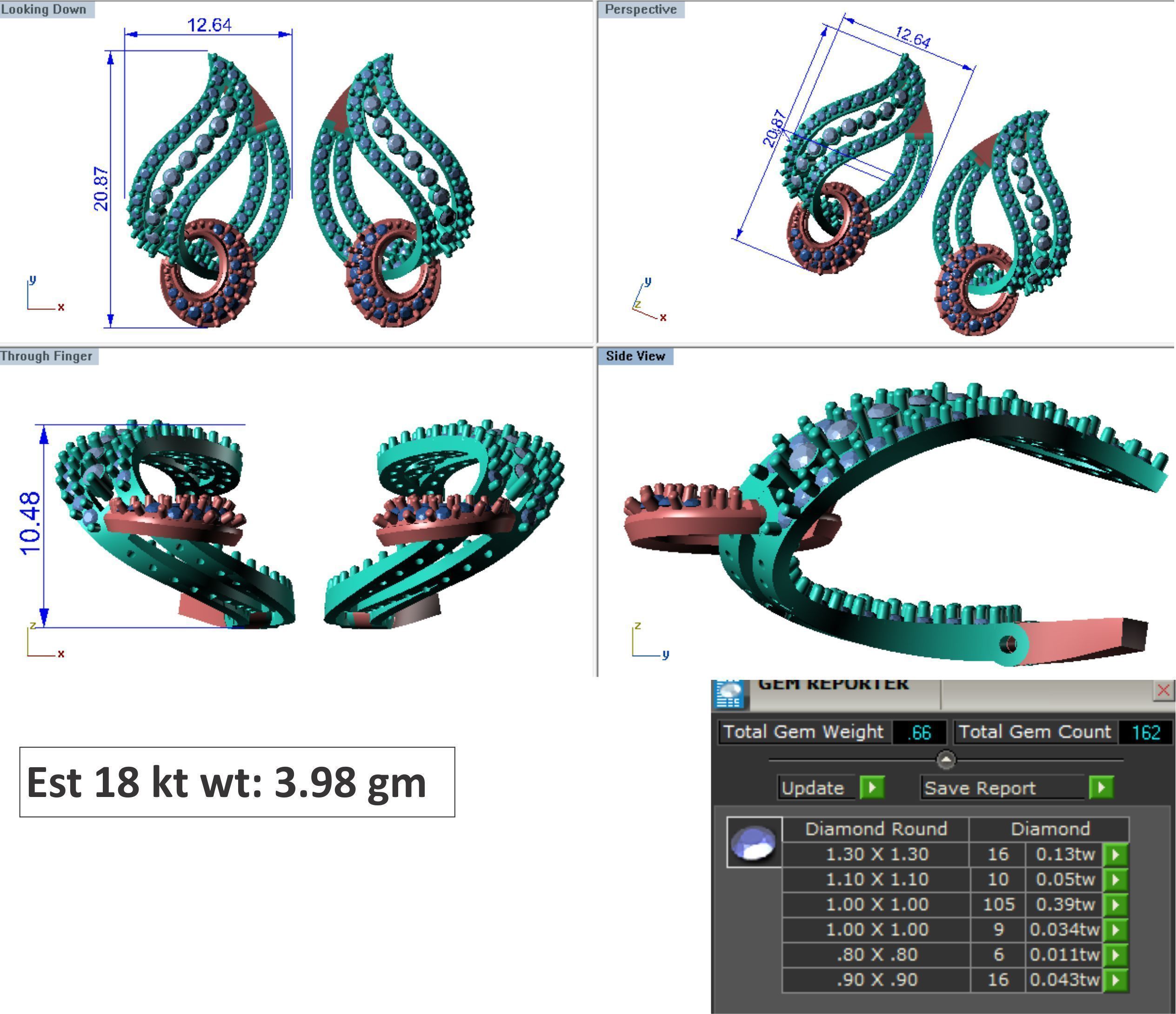 48  Earrings Drops Jumkis 3dm render details 3D print model 3D print model_16