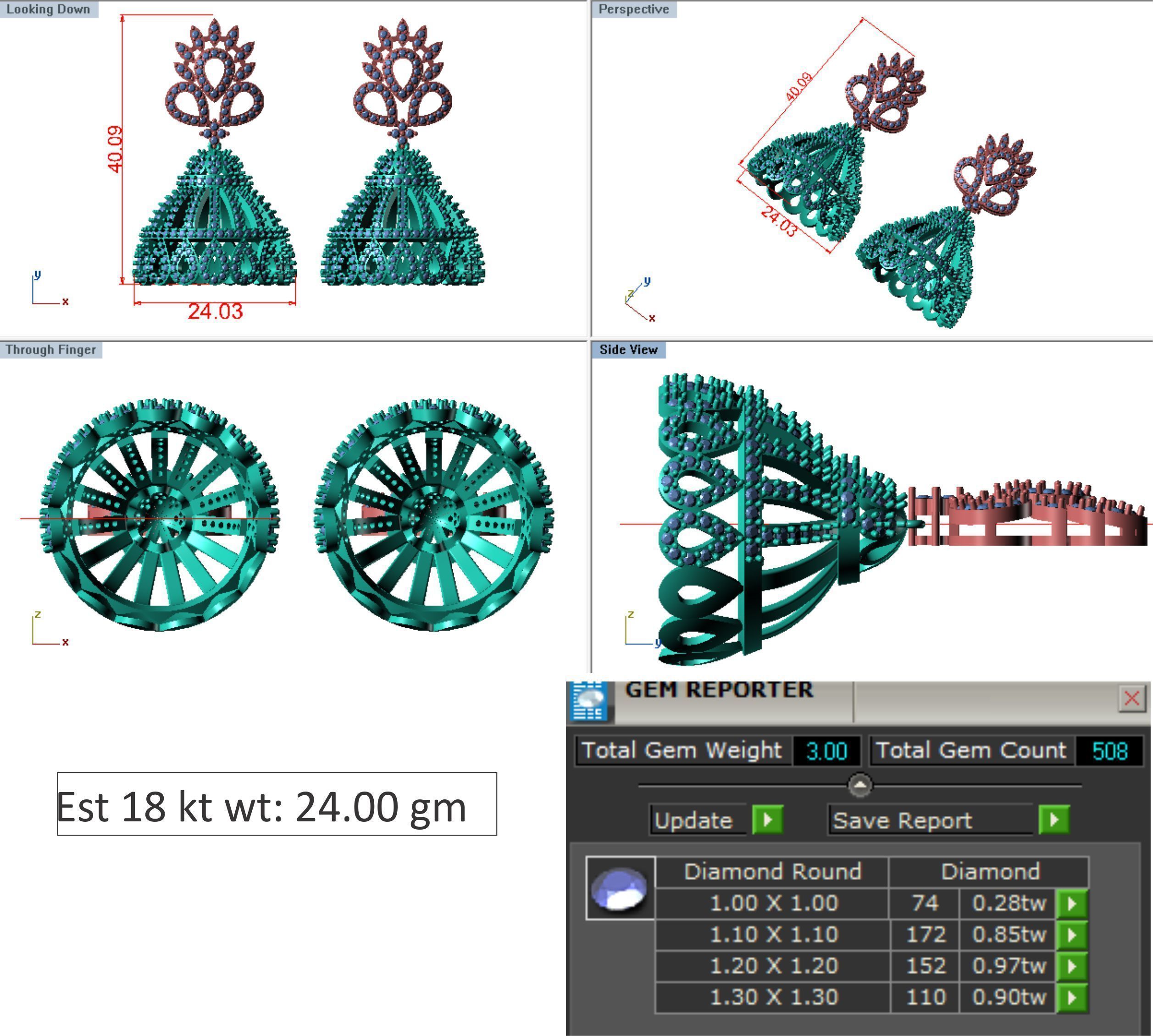 48  Earrings Drops Jumkis 3dm render details 3D print model 3D print model_36