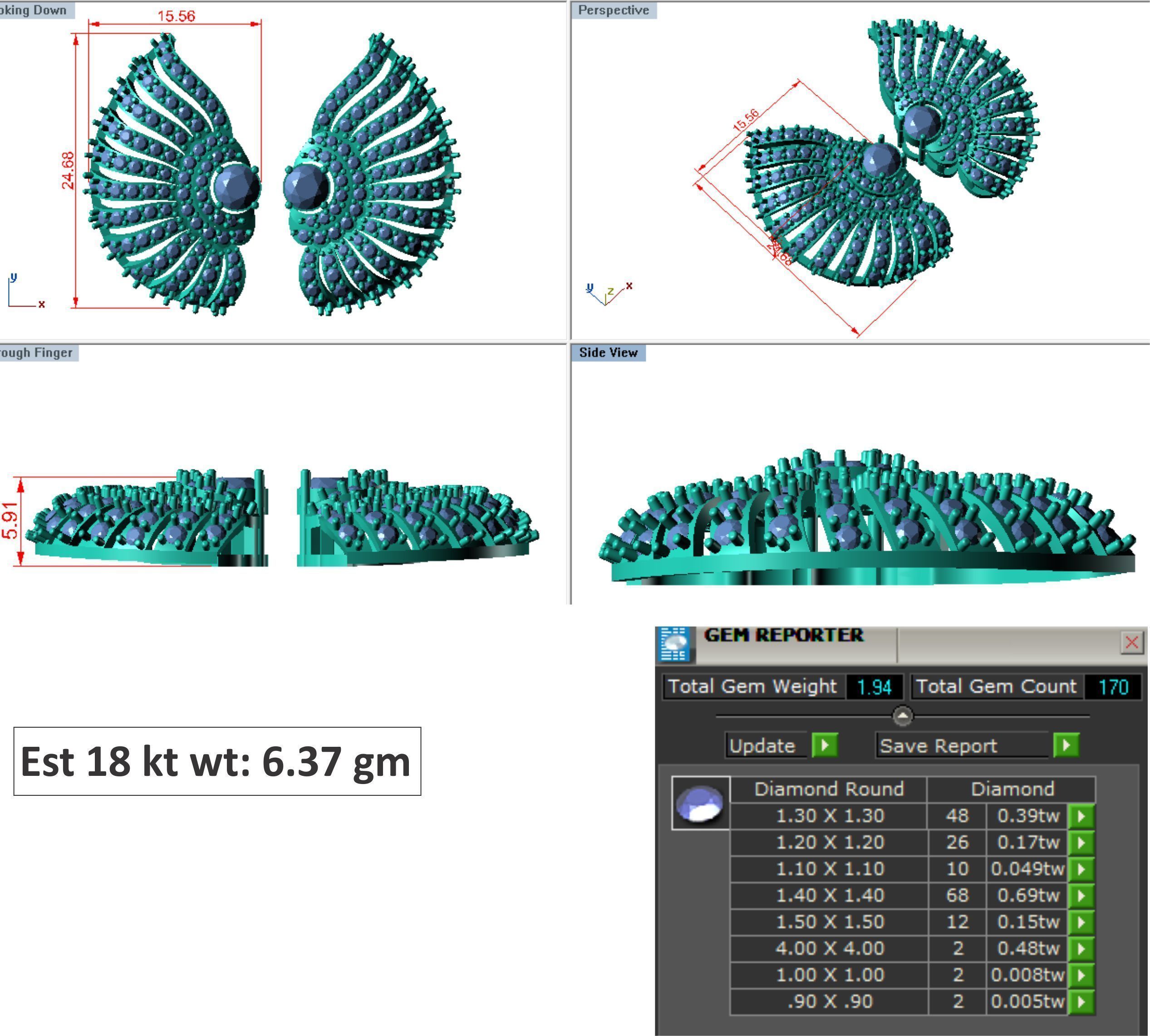 48  Earrings Drops Jumkis 3dm render details 3D print model 3D print model_2