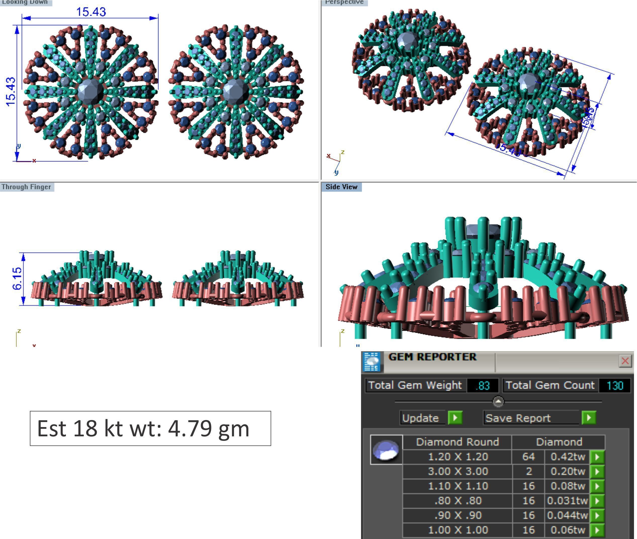 48  Earrings Drops Jumkis 3dm render details 3D print model 3D print model_22