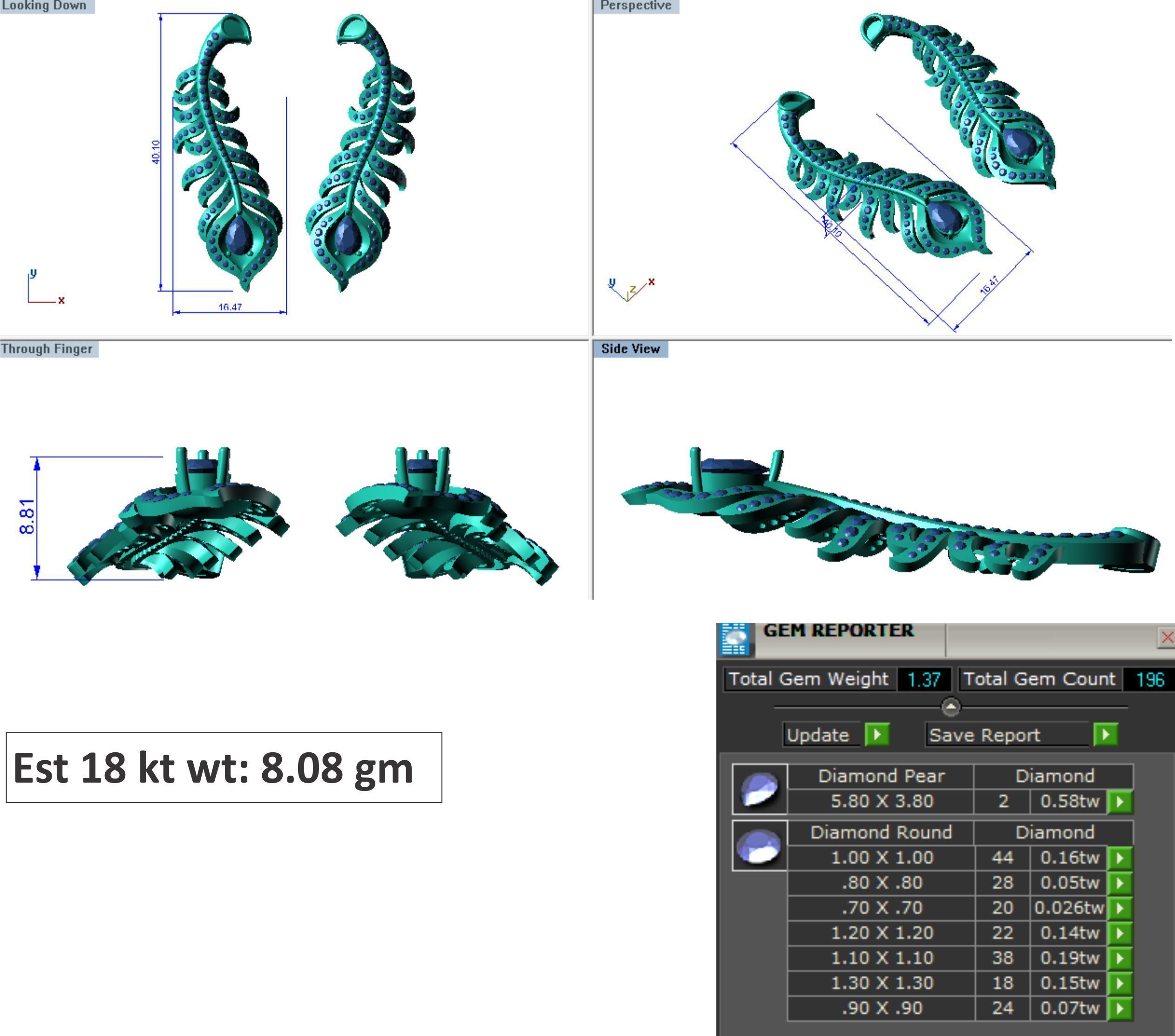 48  Earrings Drops Jumkis 3dm render details 3D print model 3D print model_5
