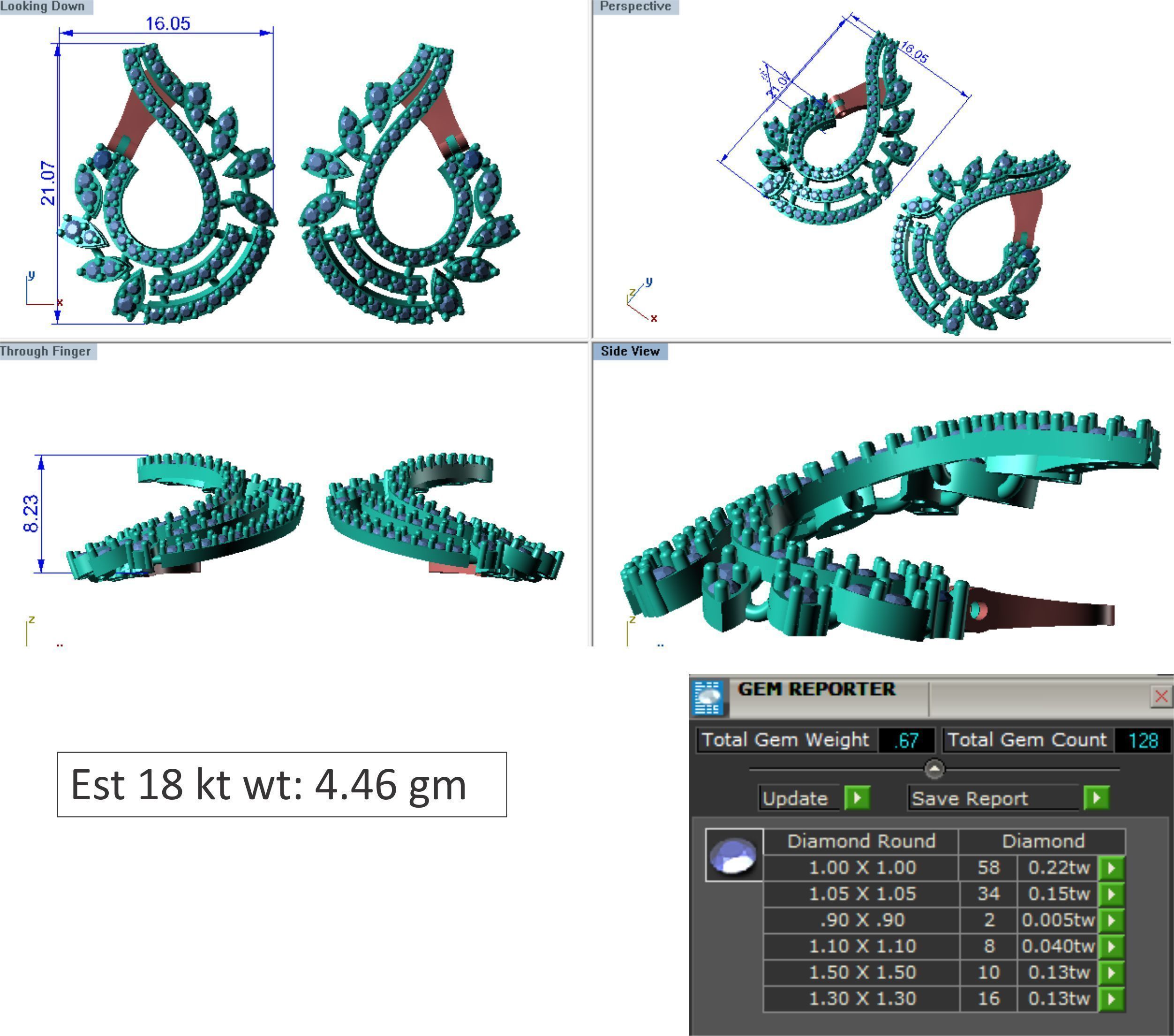 48  Earrings Drops Jumkis 3dm render details 3D print model 3D print model_26