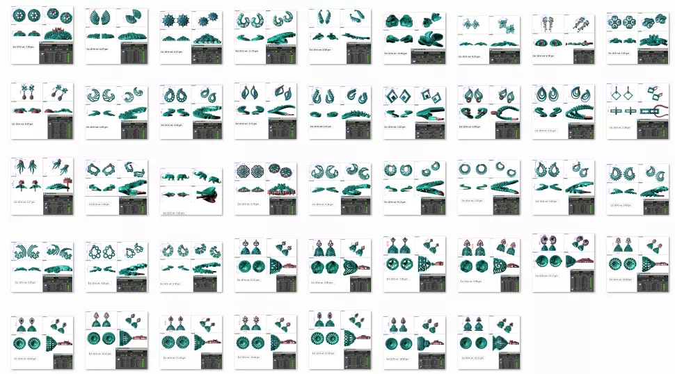 48  Earrings Drops Jumkis 3dm render details 3D print model 3D print model_0