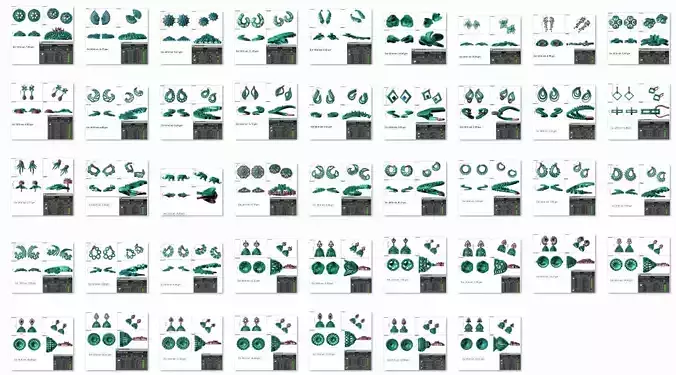 48  Earrings Drops Jumkis 3dm render details 3D print model