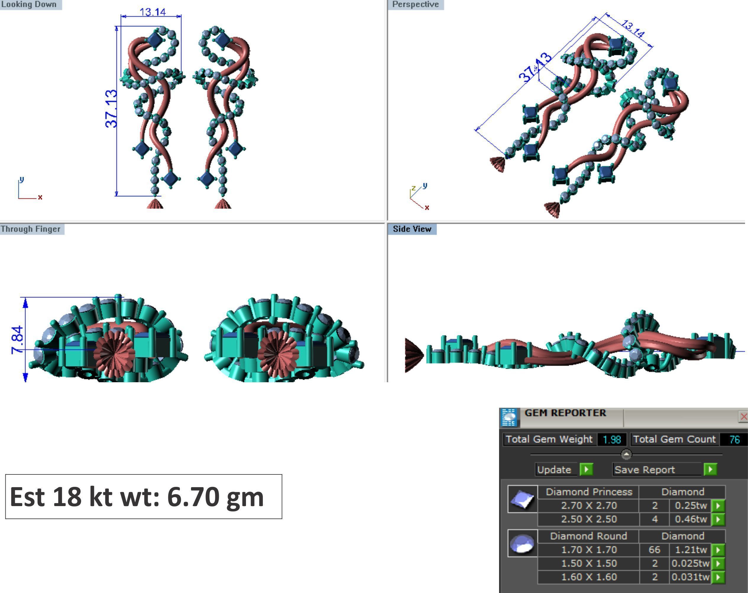 48  Earrings Drops Jumkis 3dm render details 3D print model 3D print model_8