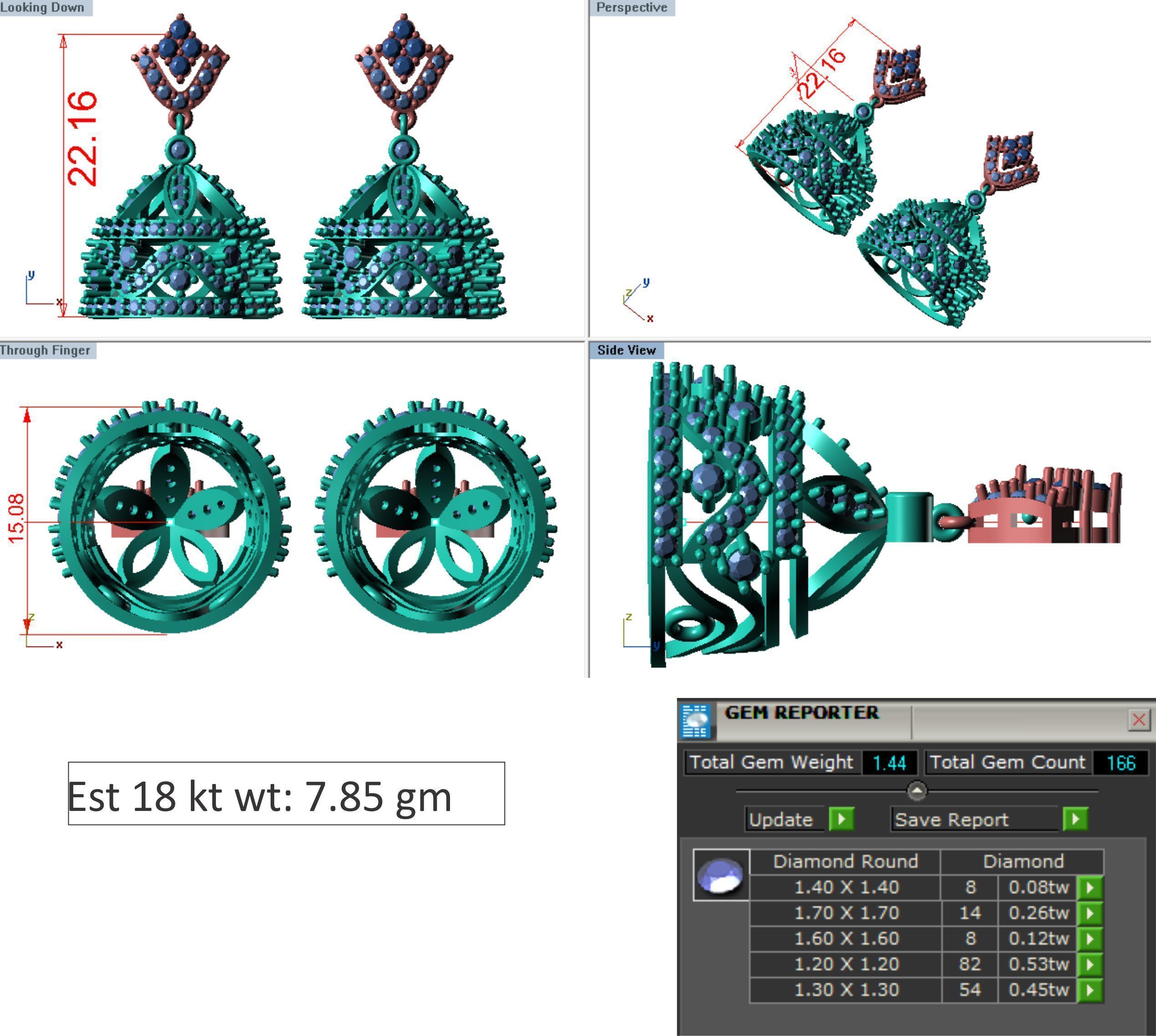 48  Earrings Drops Jumkis 3dm render details 3D print model 3D print model_33