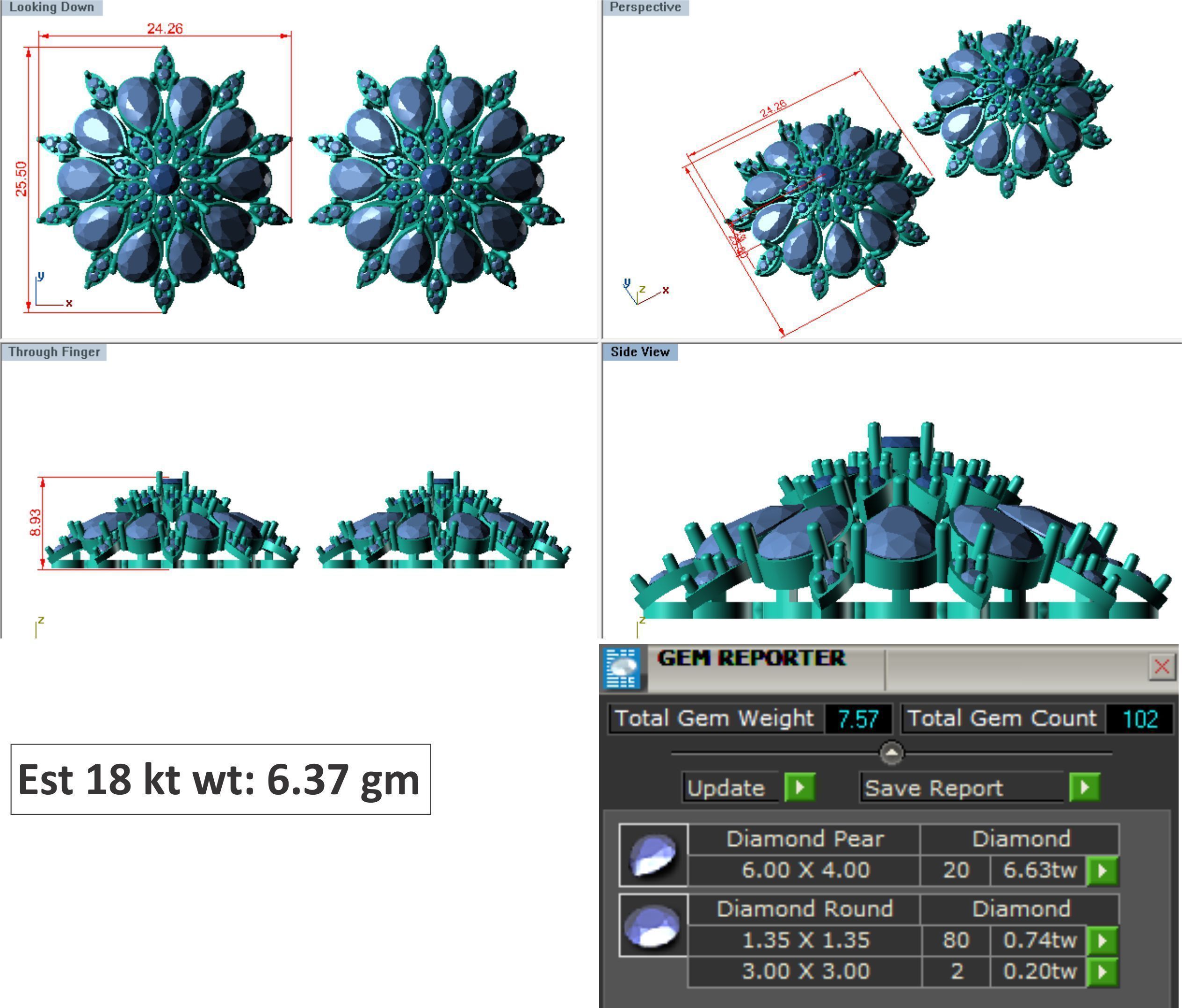 48  Earrings Drops Jumkis 3dm render details 3D print model 3D print model_3