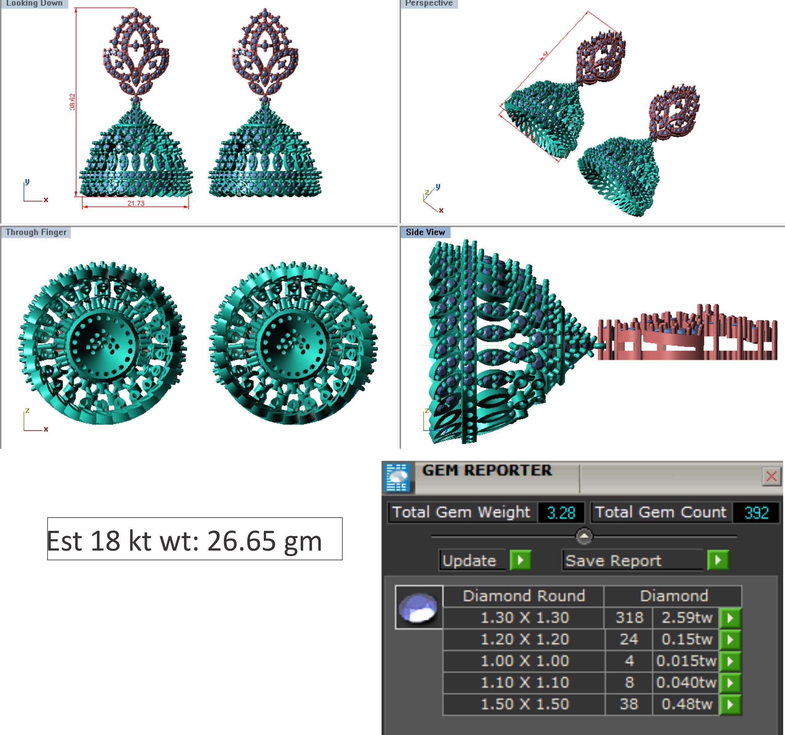 48  Earrings Drops Jumkis 3dm render details 3D print model 3D print model_38