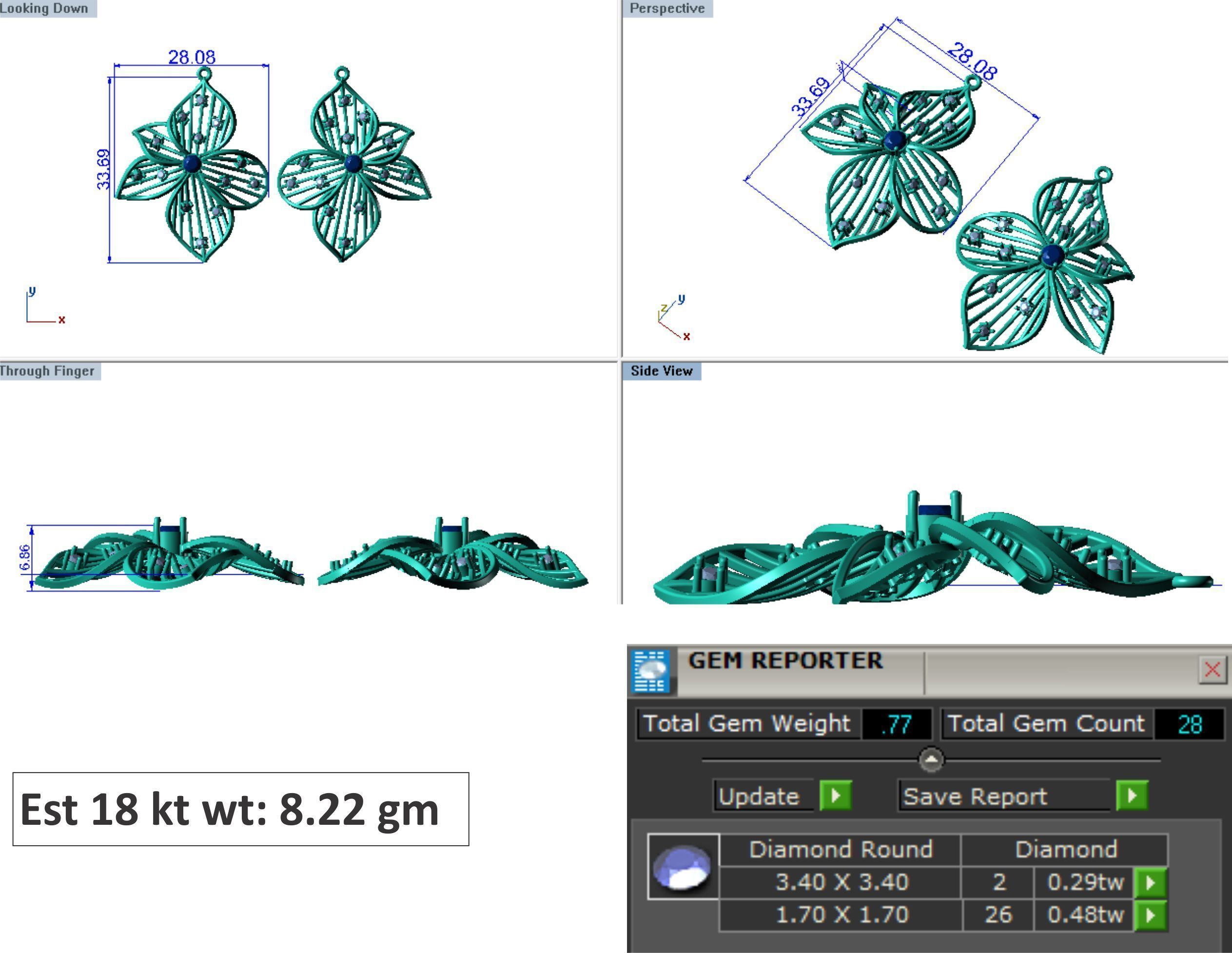 48  Earrings Drops Jumkis 3dm render details 3D print model 3D print model_7