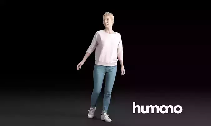 Humano Casual woman walking 0204 3D model