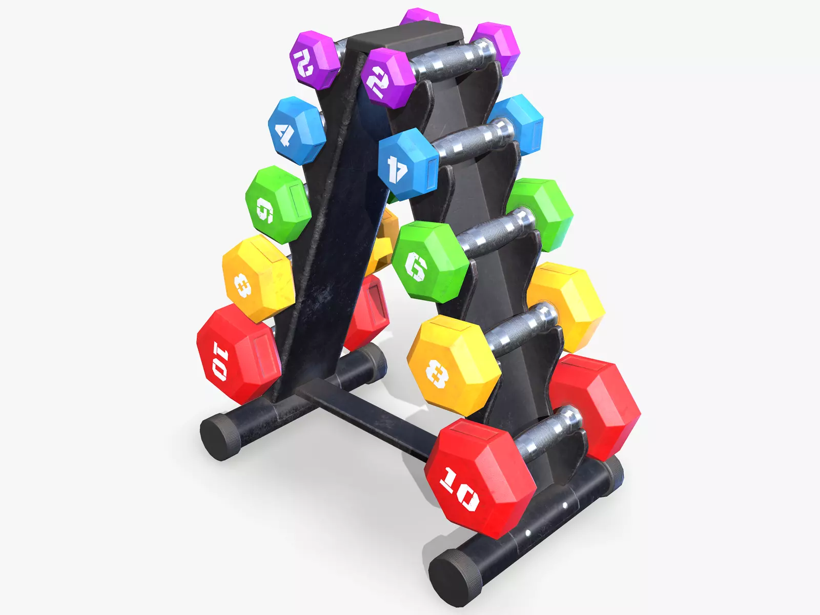 Dumbbell Rack lowpoly Low-poly 3D model