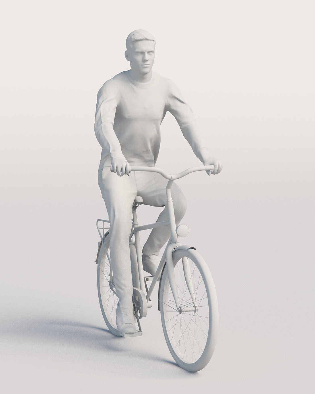 Humano Casual man in blue sweater cycling 0205 3D model_3