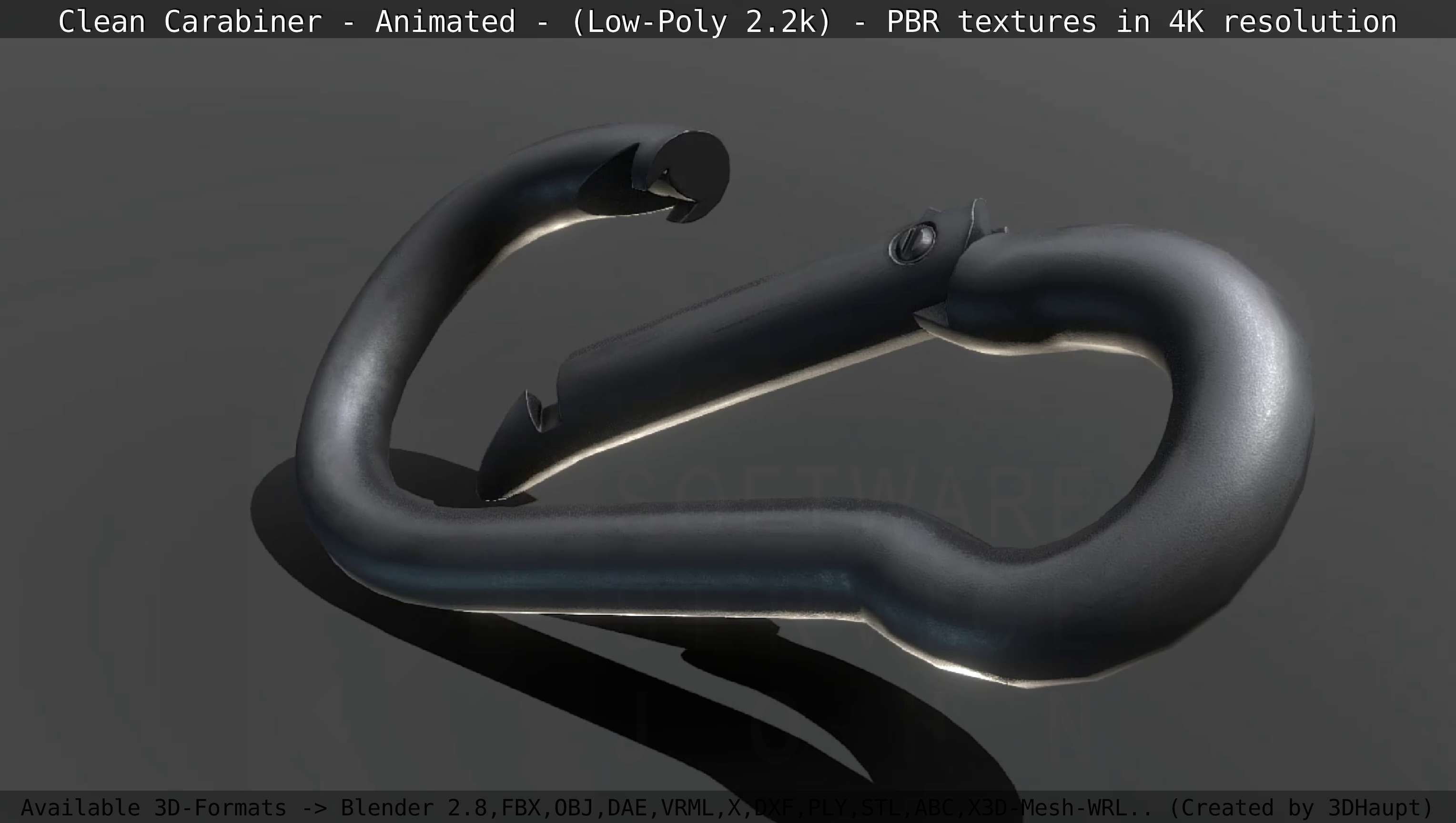 Carabiner - Karabinerhaken - Low-Poly - Animated Low-poly 3D model_75