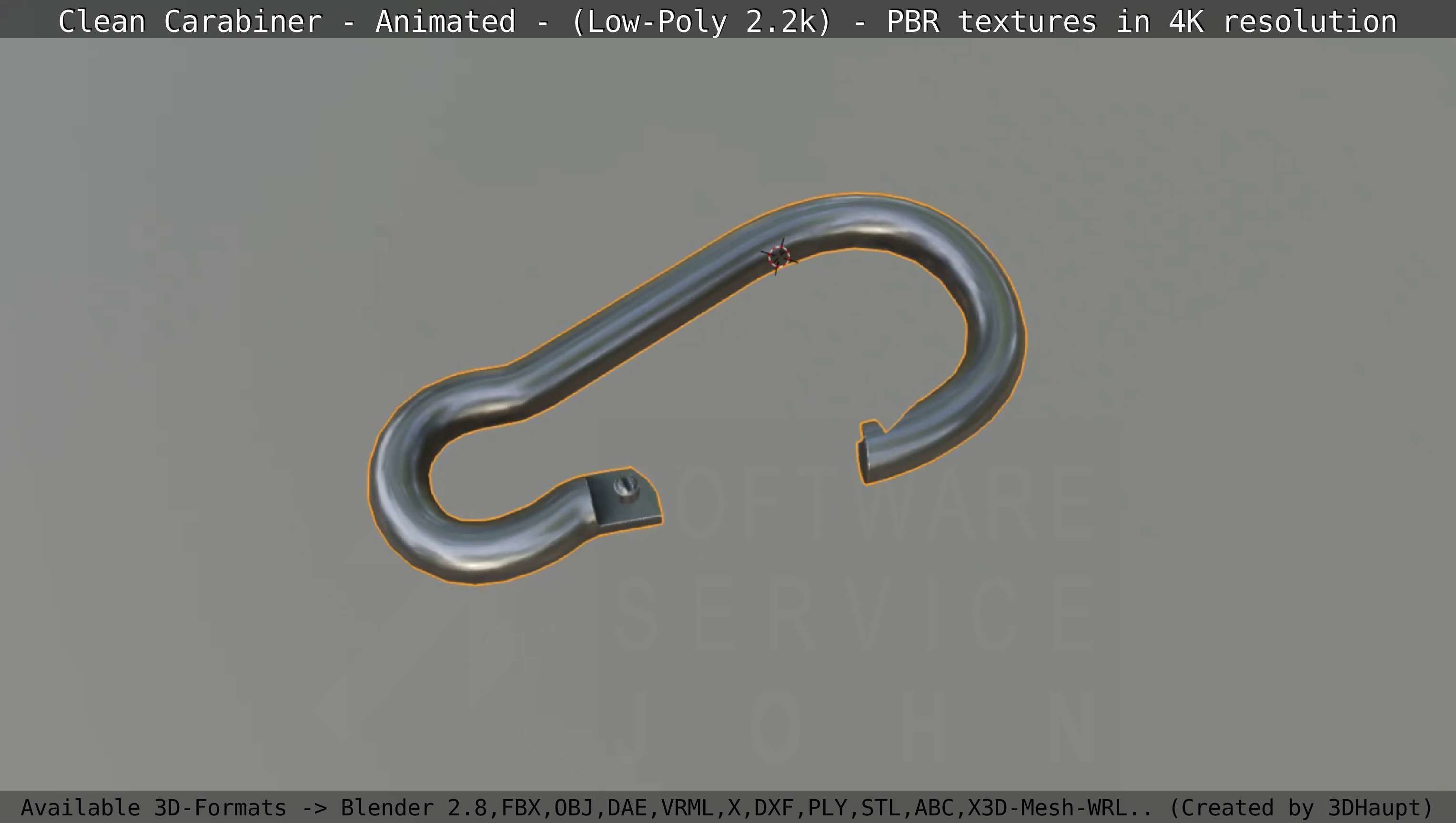 Carabiner - Karabinerhaken - Low-Poly - Animated Low-poly 3D model_51