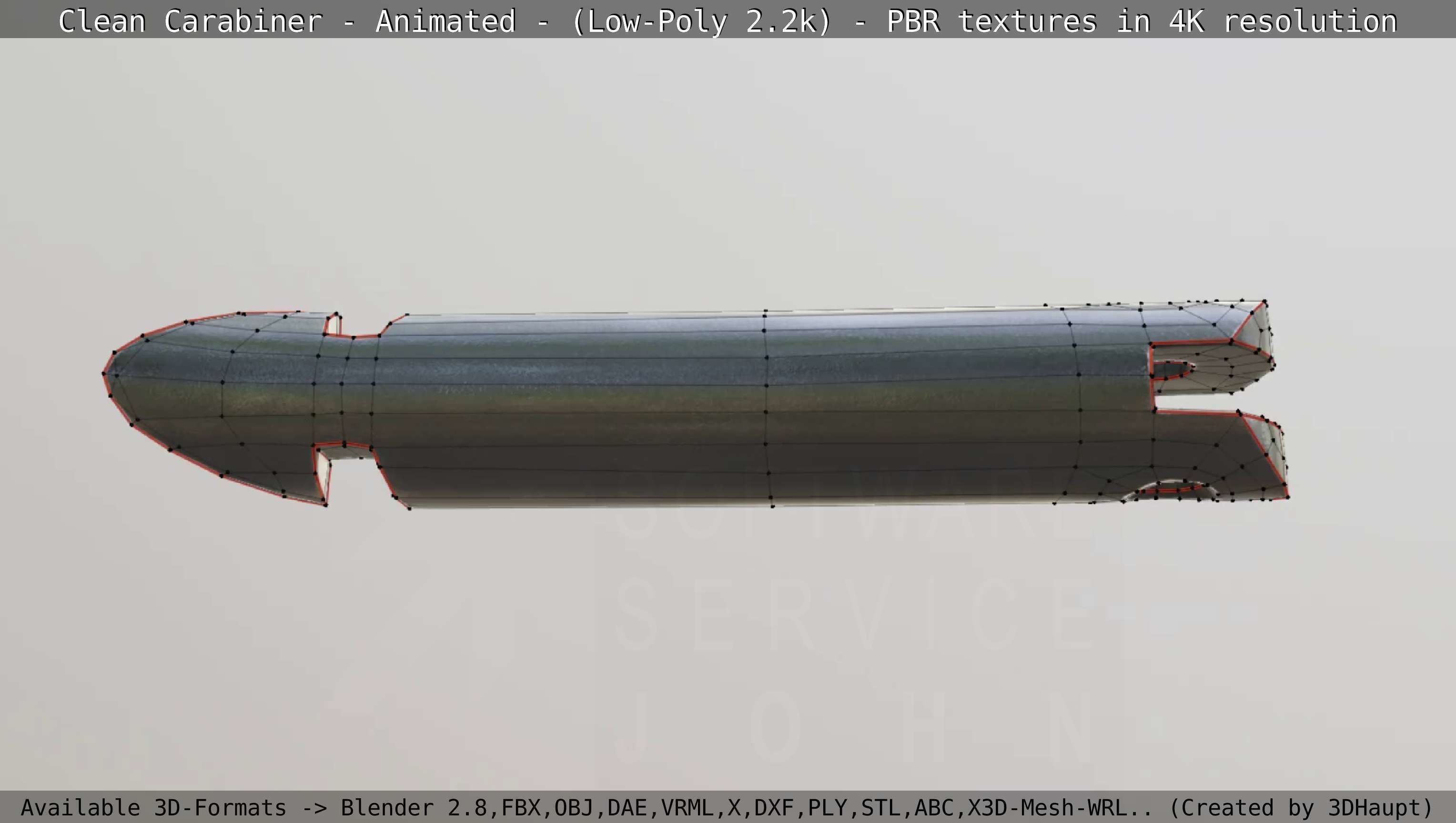 Carabiner - Karabinerhaken - Low-Poly - Animated Low-poly 3D model_17