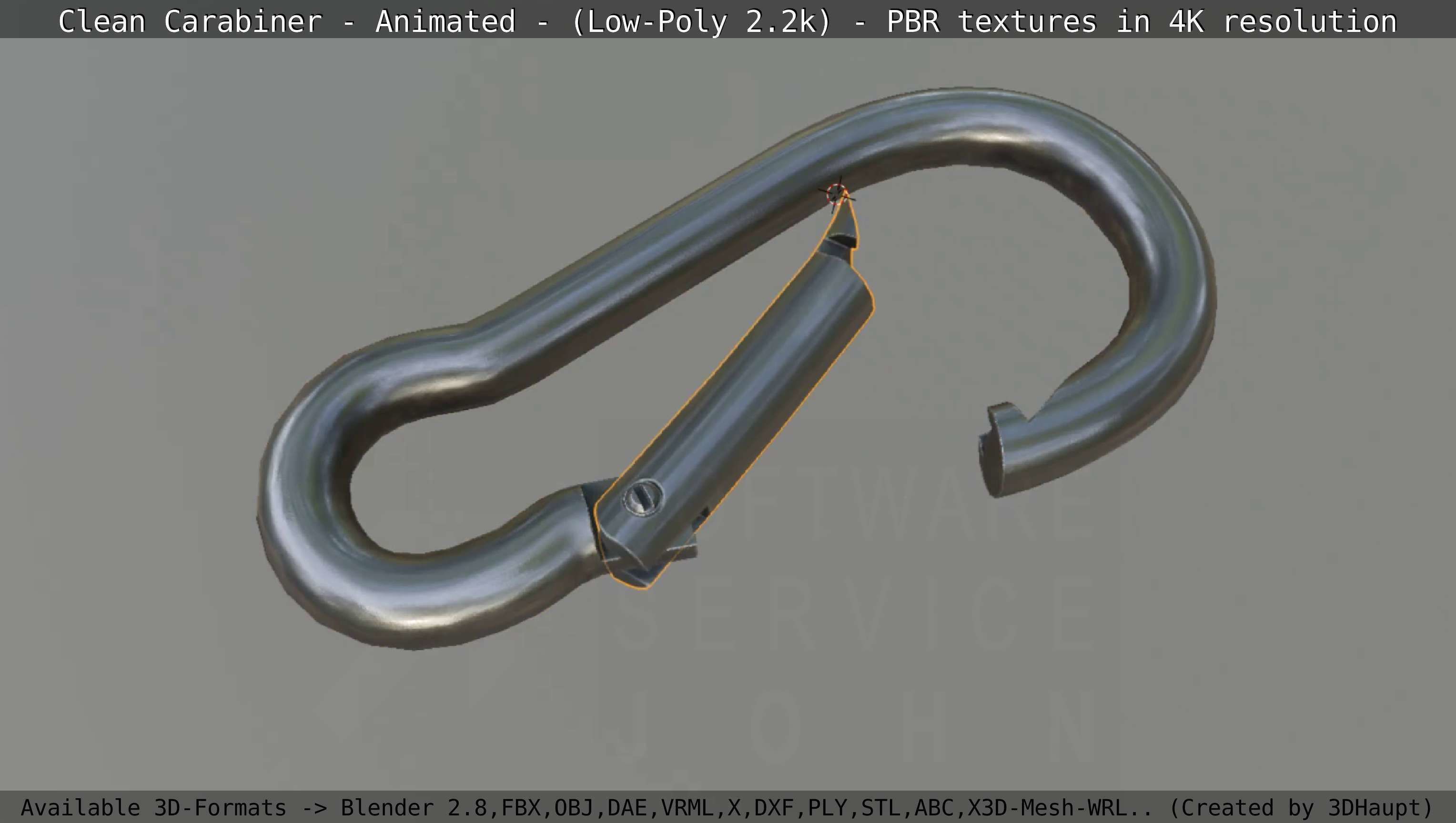 Carabiner - Karabinerhaken - Low-Poly - Animated Low-poly 3D model_44
