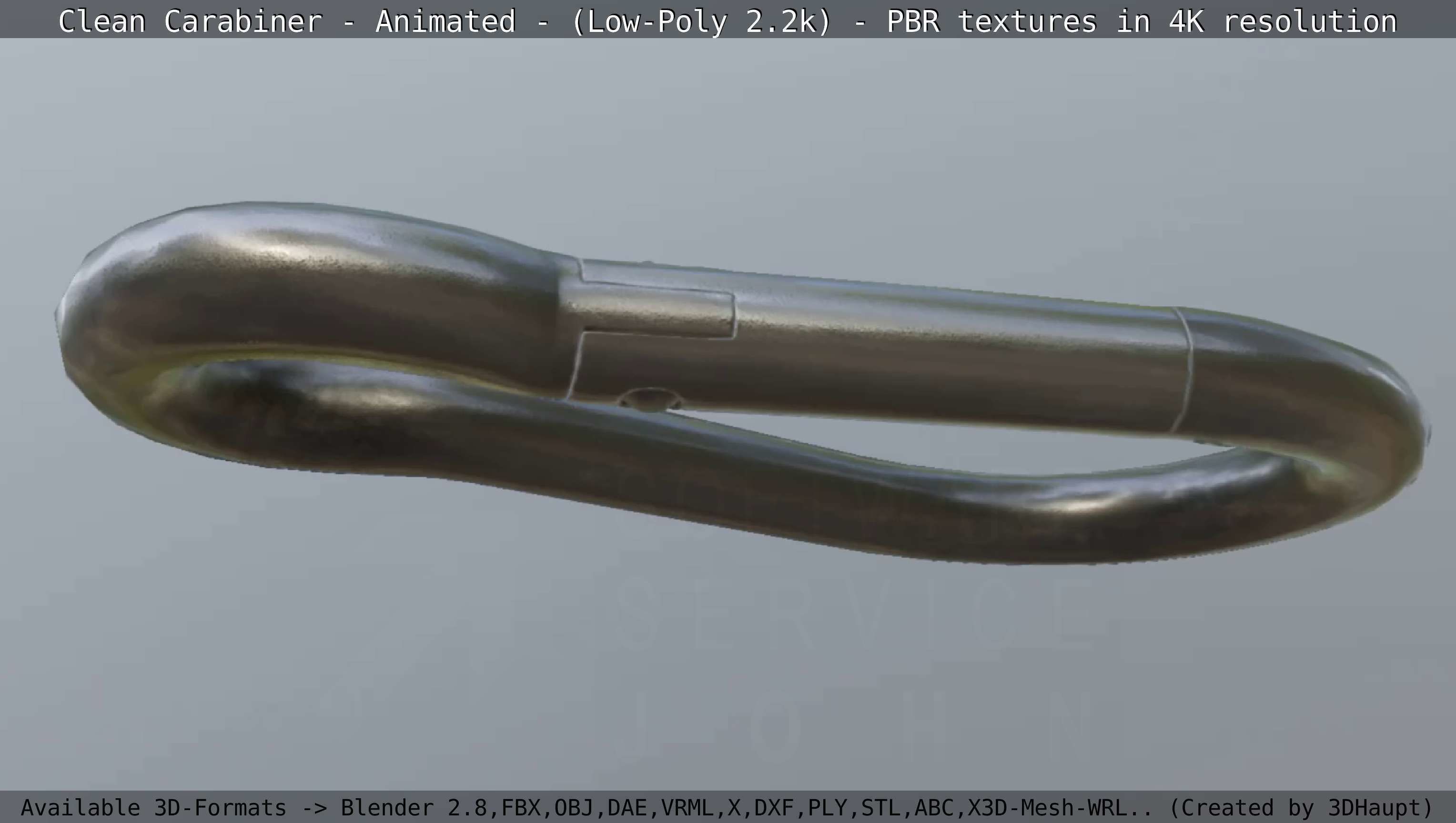 Carabiner - Karabinerhaken - Low-Poly - Animated Low-poly 3D model_13